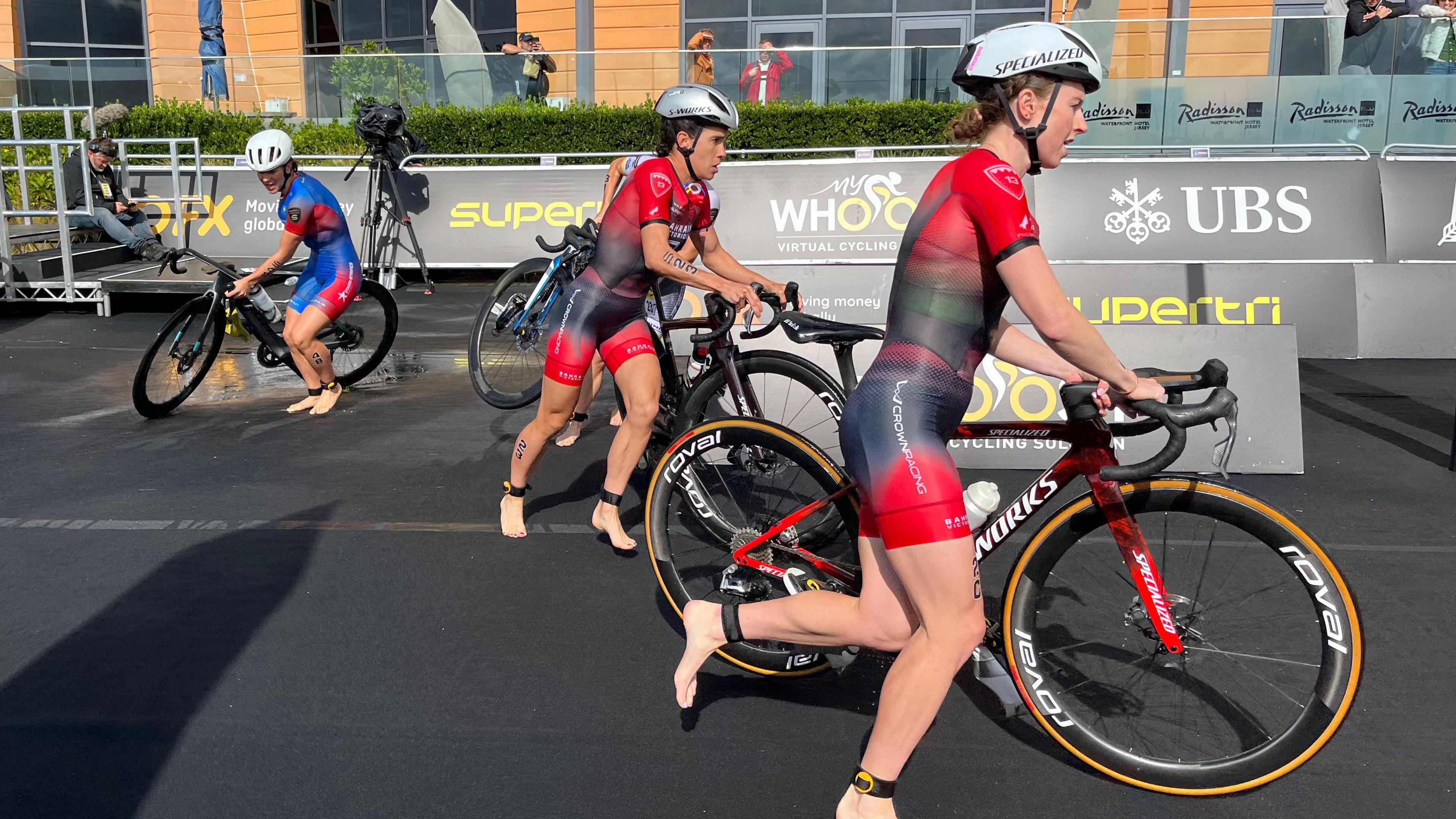 Racers at the Supertri event in Jersey