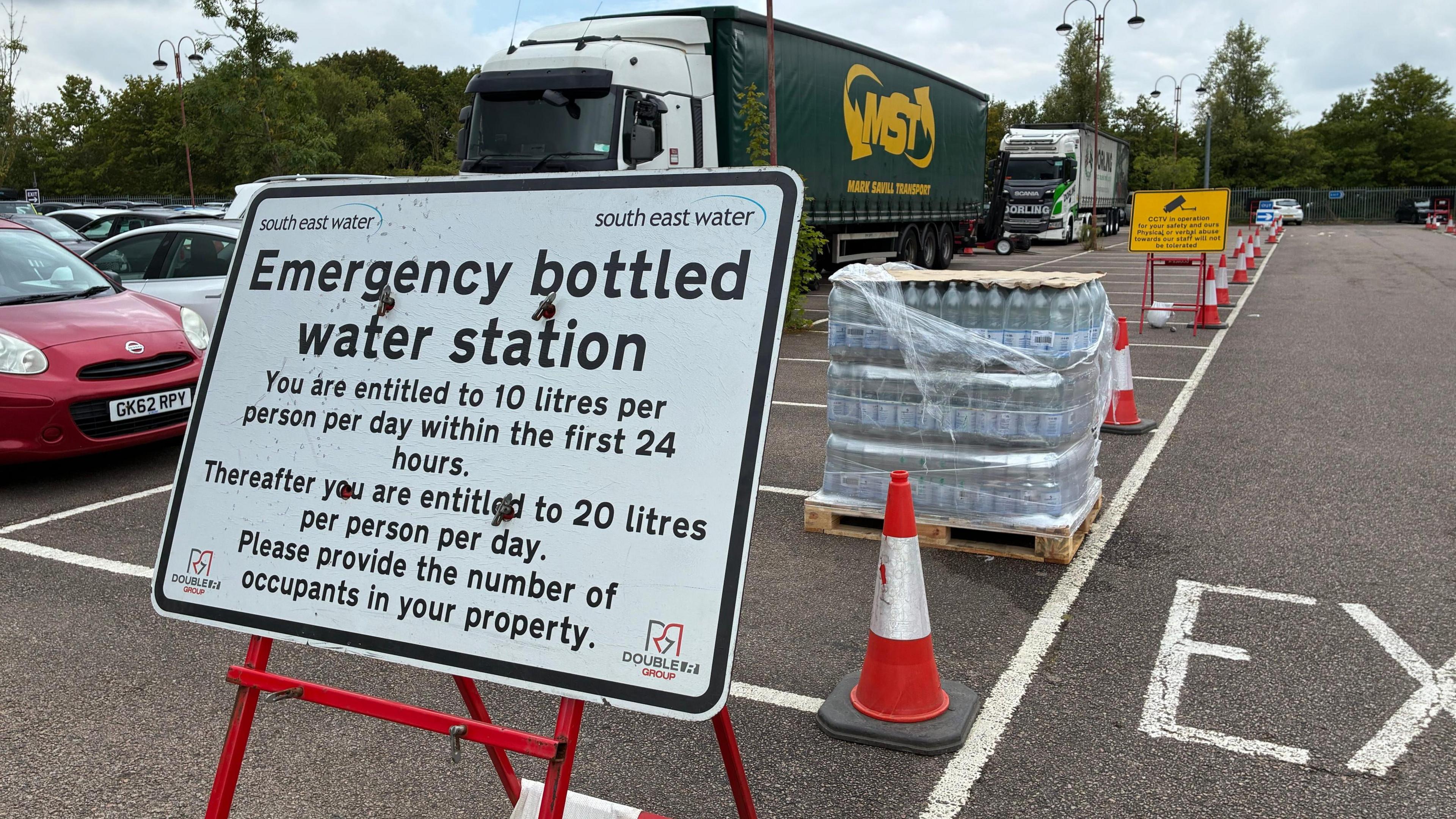 The entrance to a bottled water station.