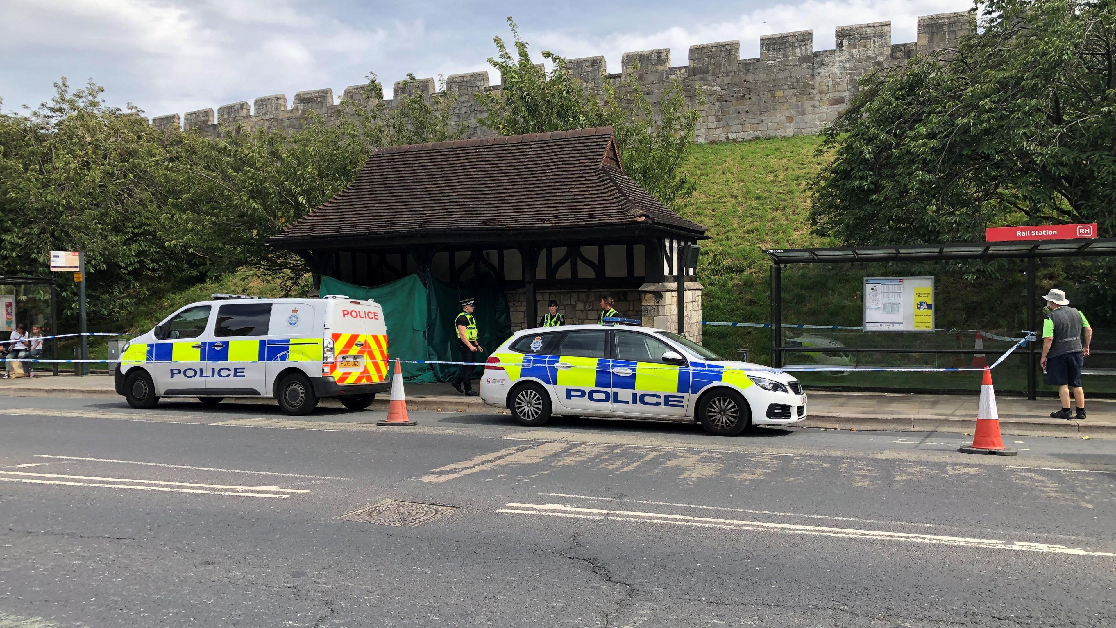 A police cordon on Queen Street in York