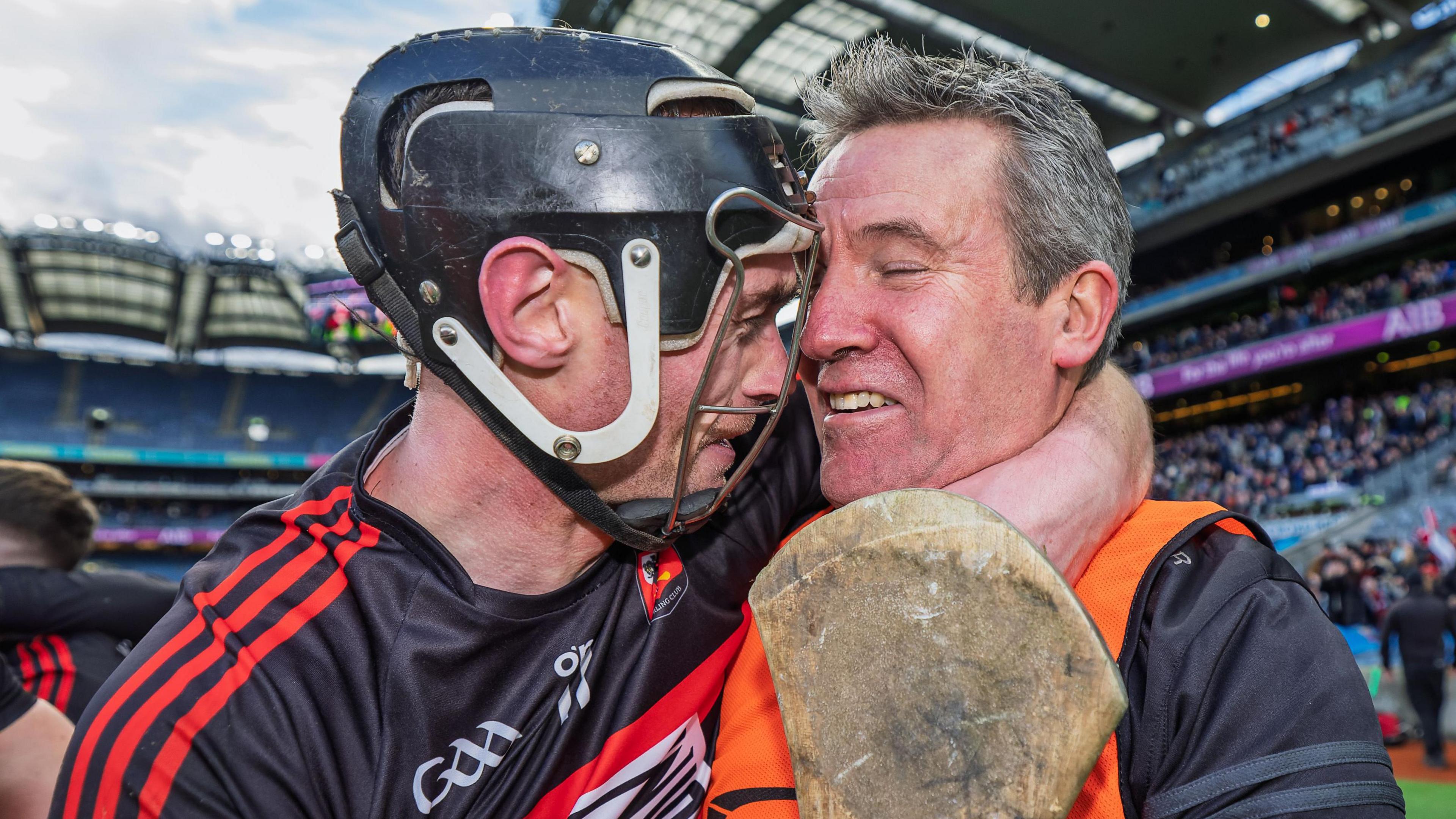 Pauric Mahoney who scored 0-8 celebrates with Jason Ryan after the All-Ireland club hurling final at Croke Park 