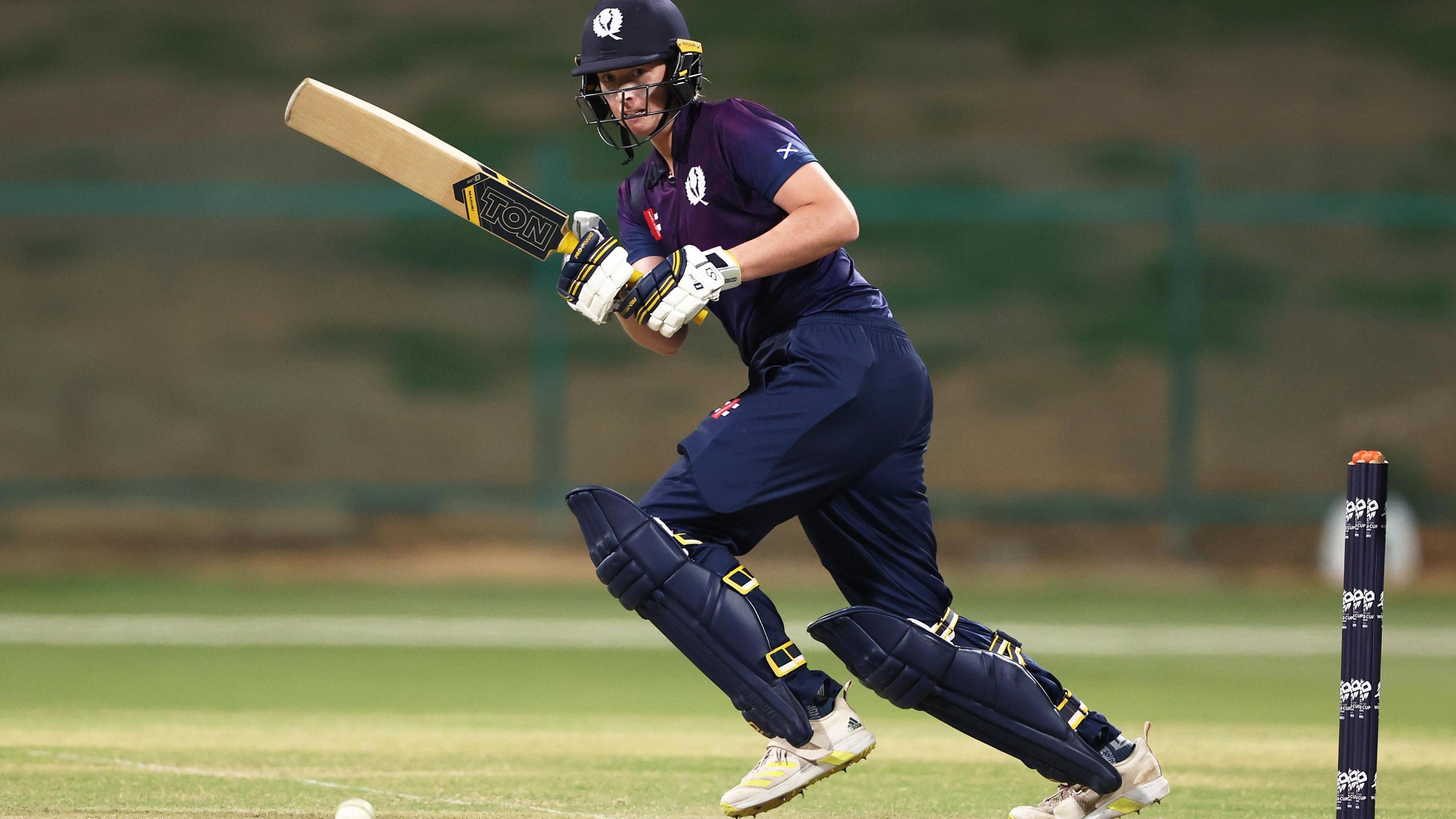 Chloe Abel batting for Scotland