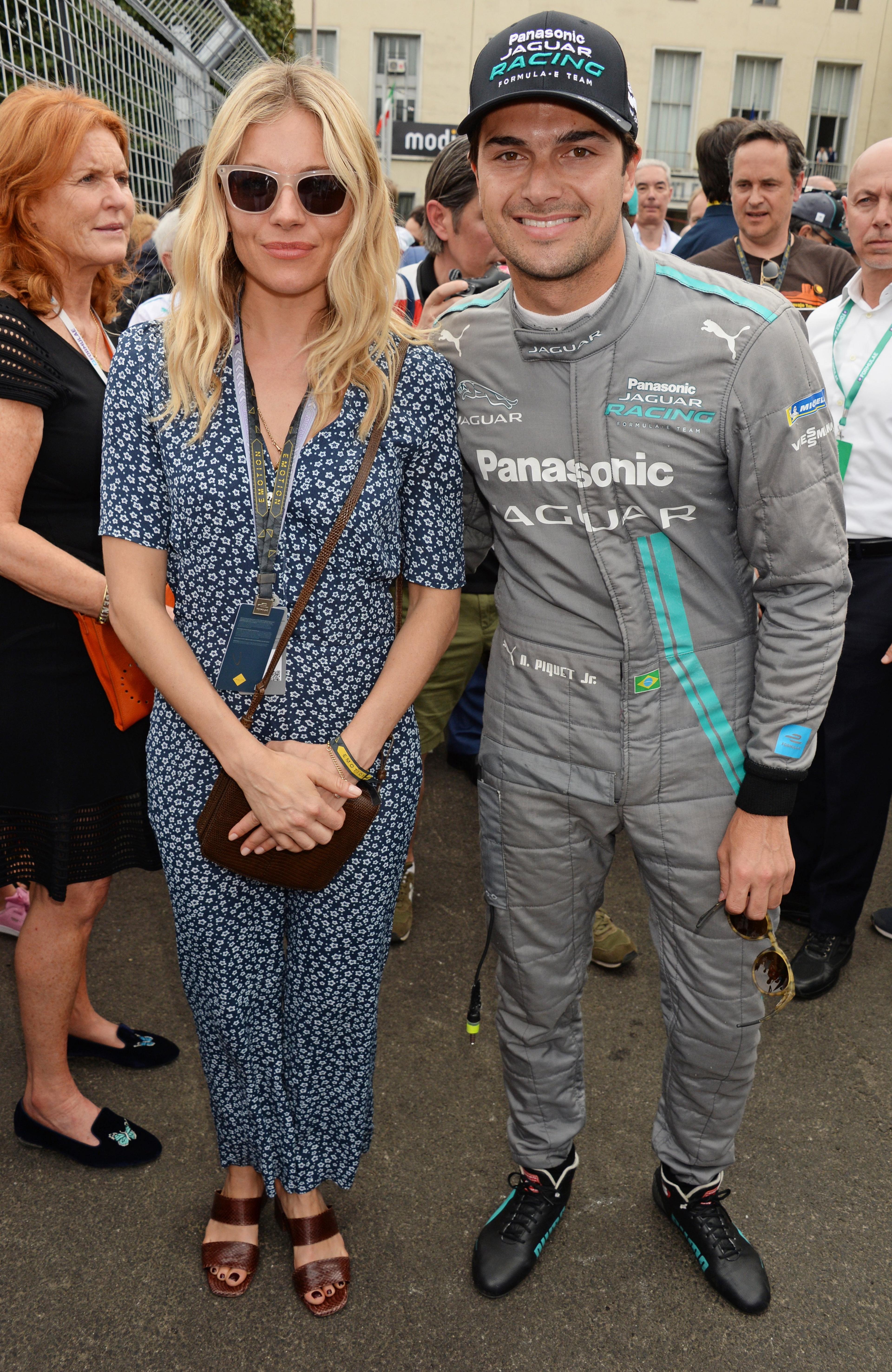 Nelson Piquet Junior on the grid with Sienna Miller in Rome