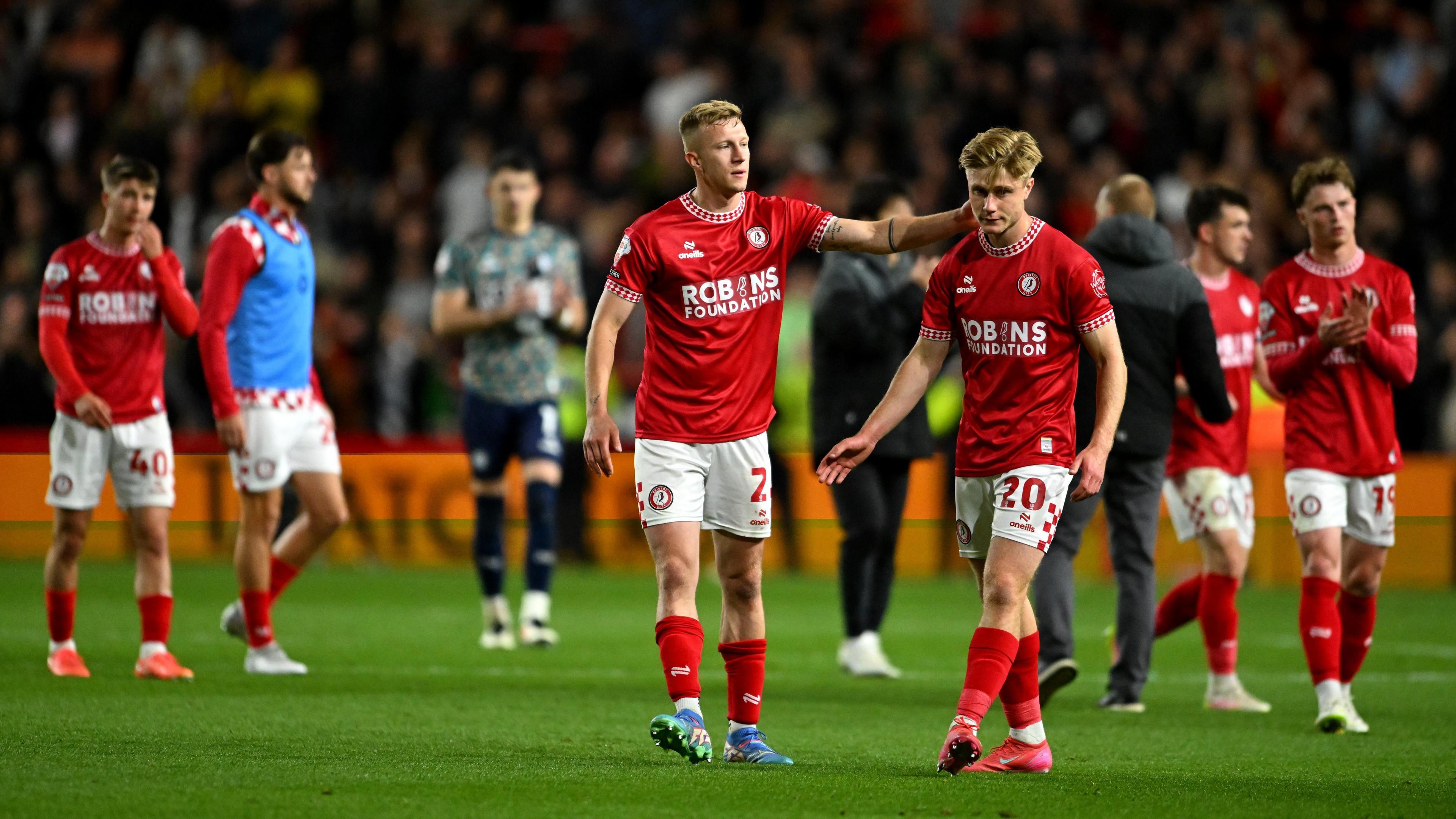 Bristol City players look dejected after the 3-0 loss to Sheffield United