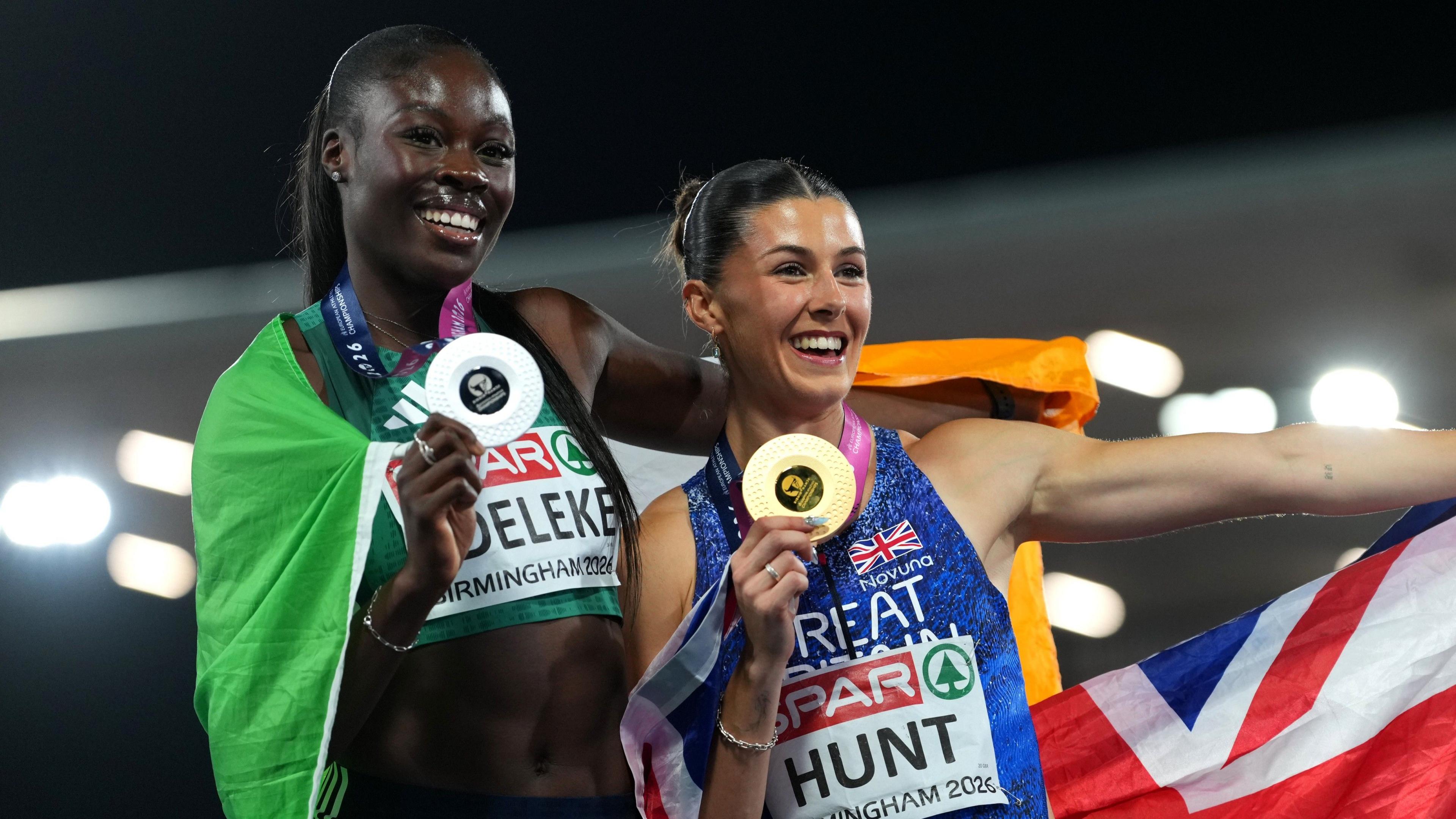Rhasidat Adeleke and Amy Hunt