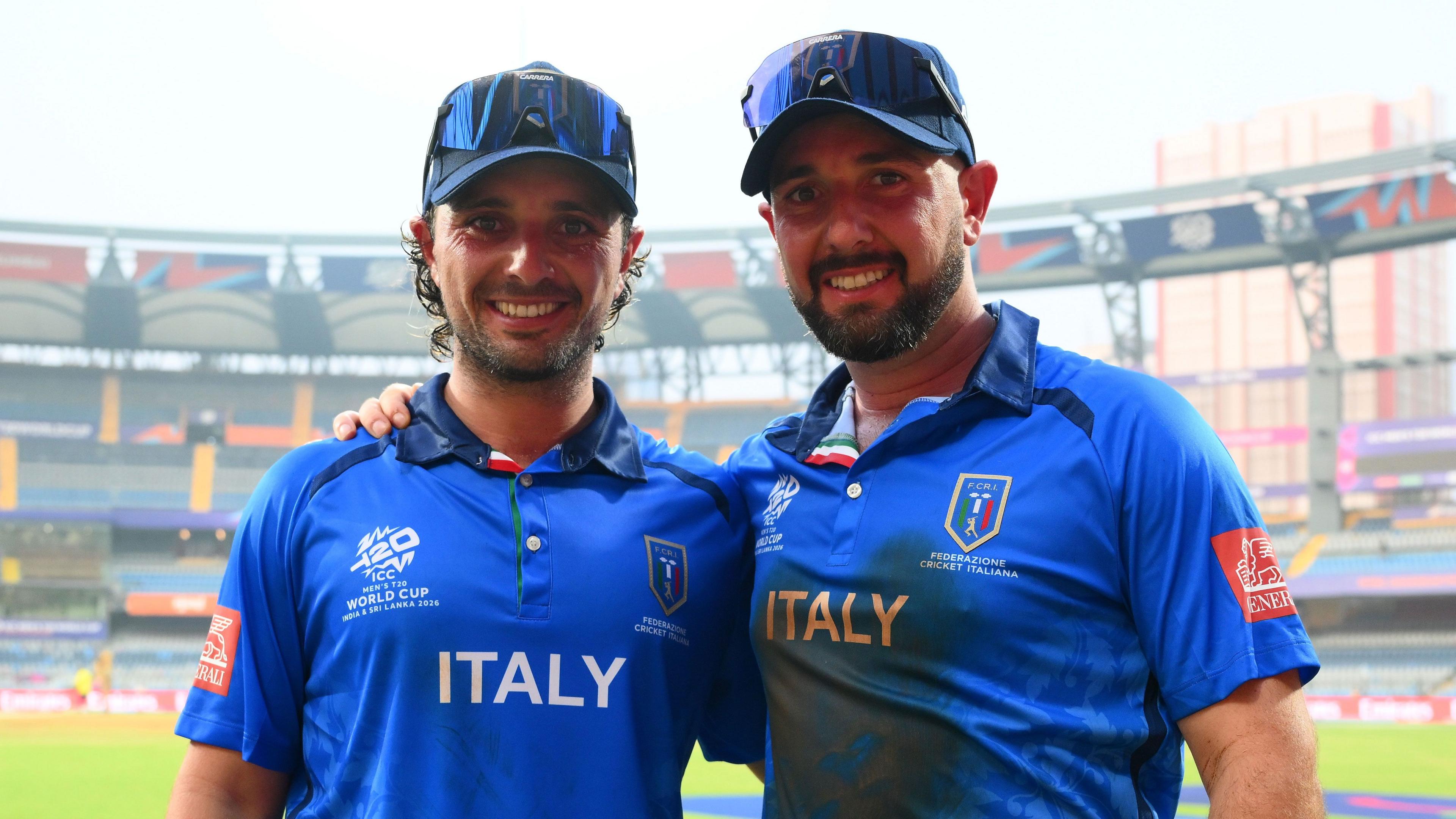 Italy's Justin (left) and Anthony (right) Mosca at the T20 World Cup