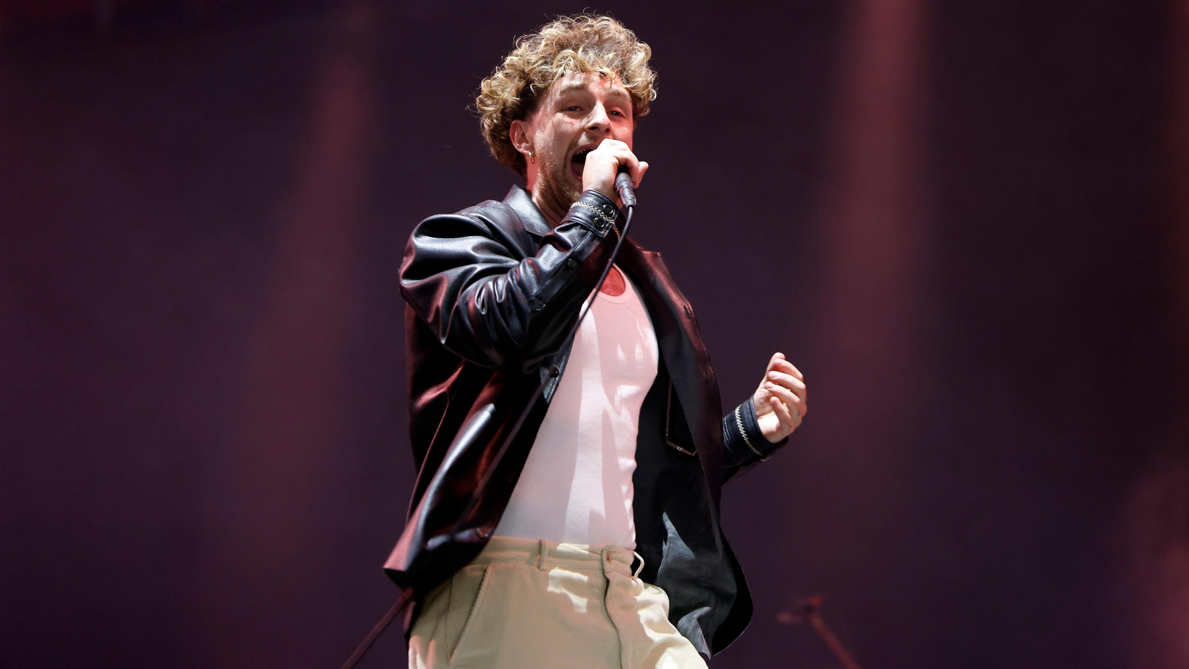 Tom Grennan performing at Radio 1's Big Weekend 2022 on 28 May 2022.