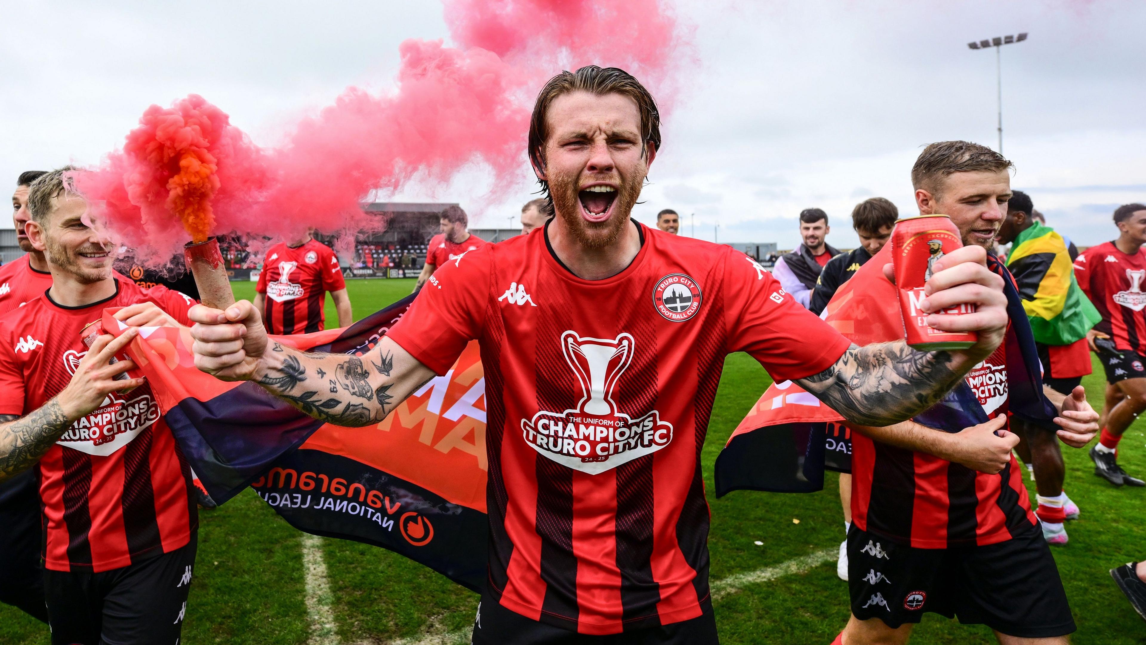 Truro City players celebrate