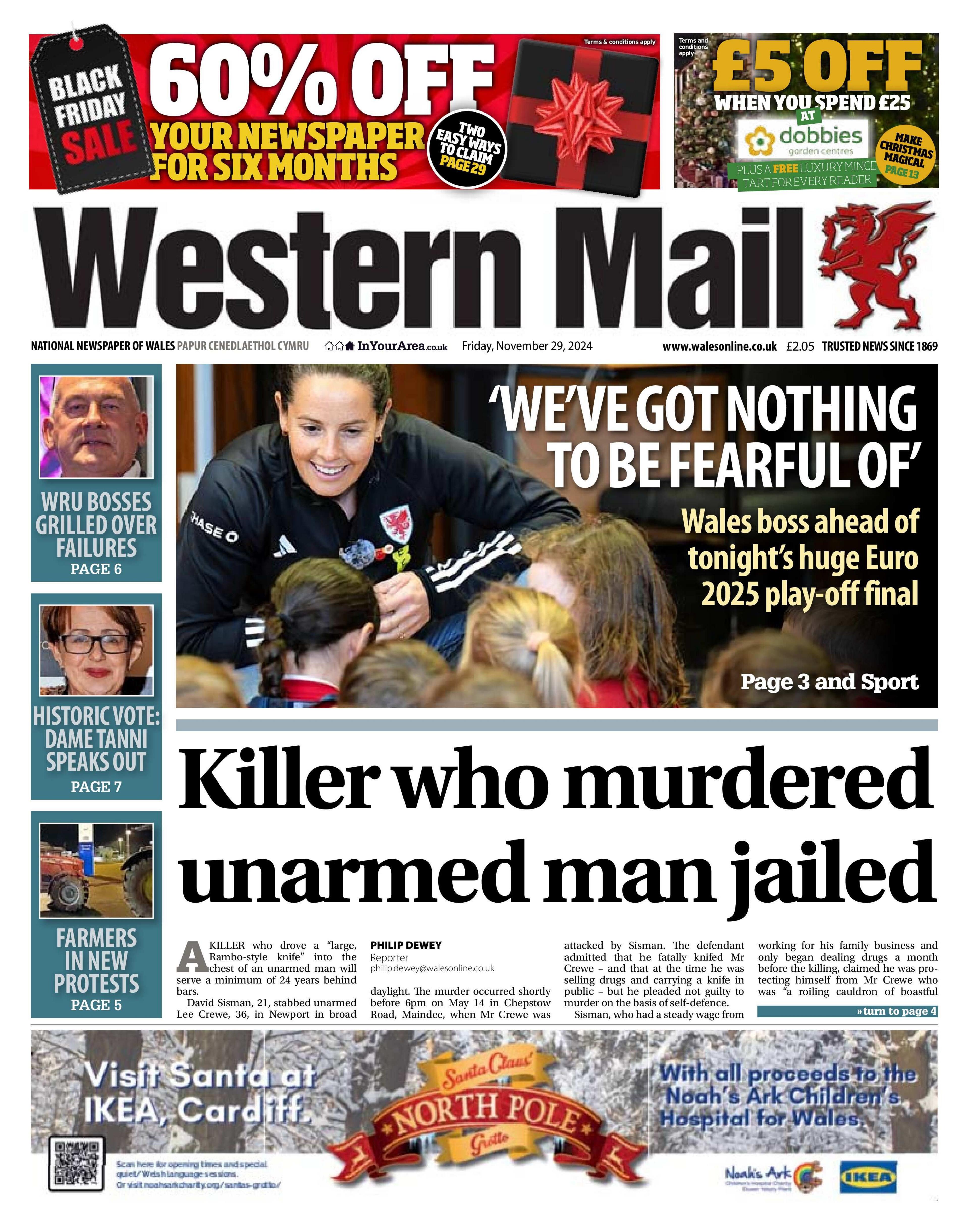 Western Mail front page 