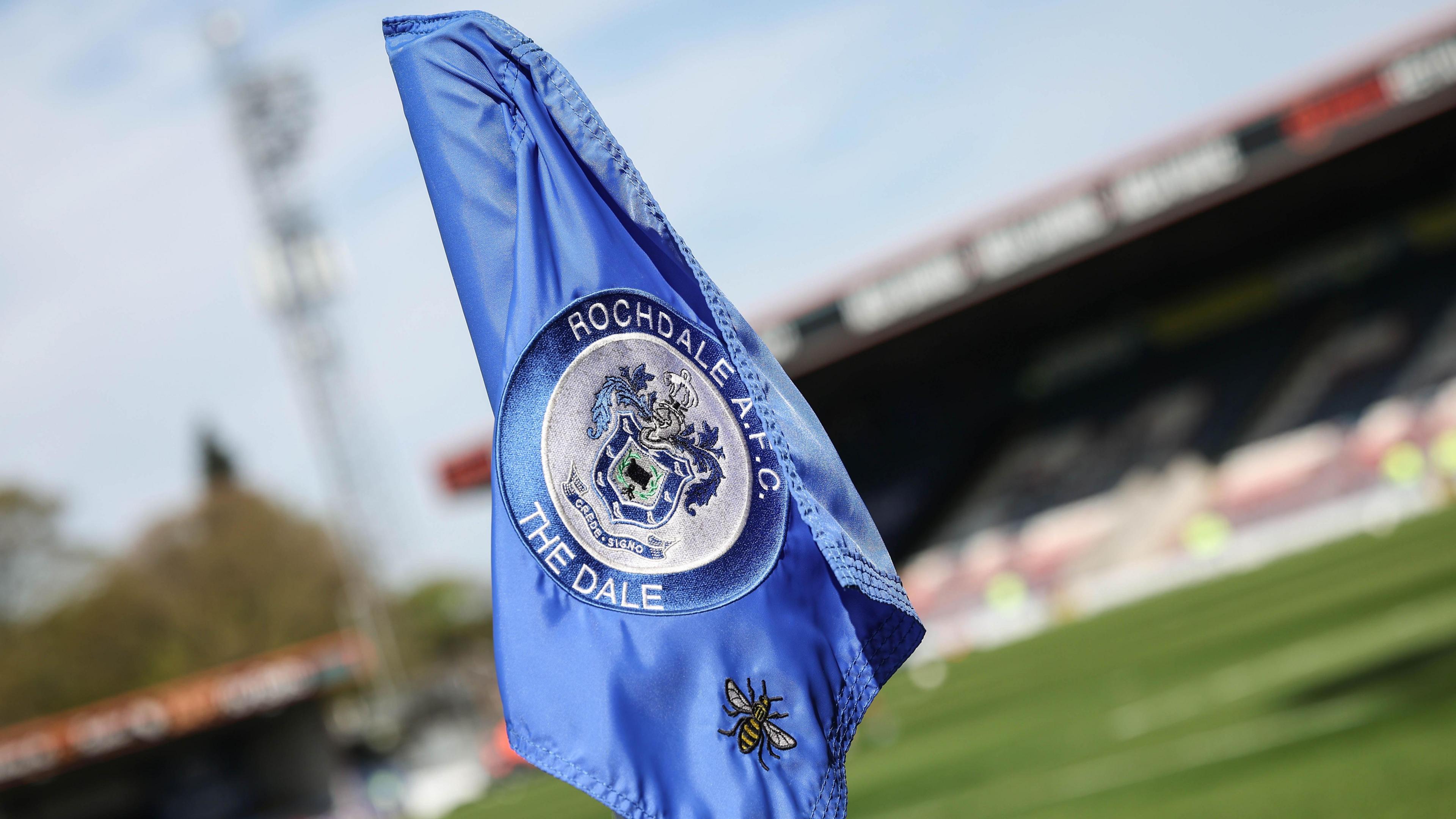 A Rochdale flag at their Crown Oil Arena home