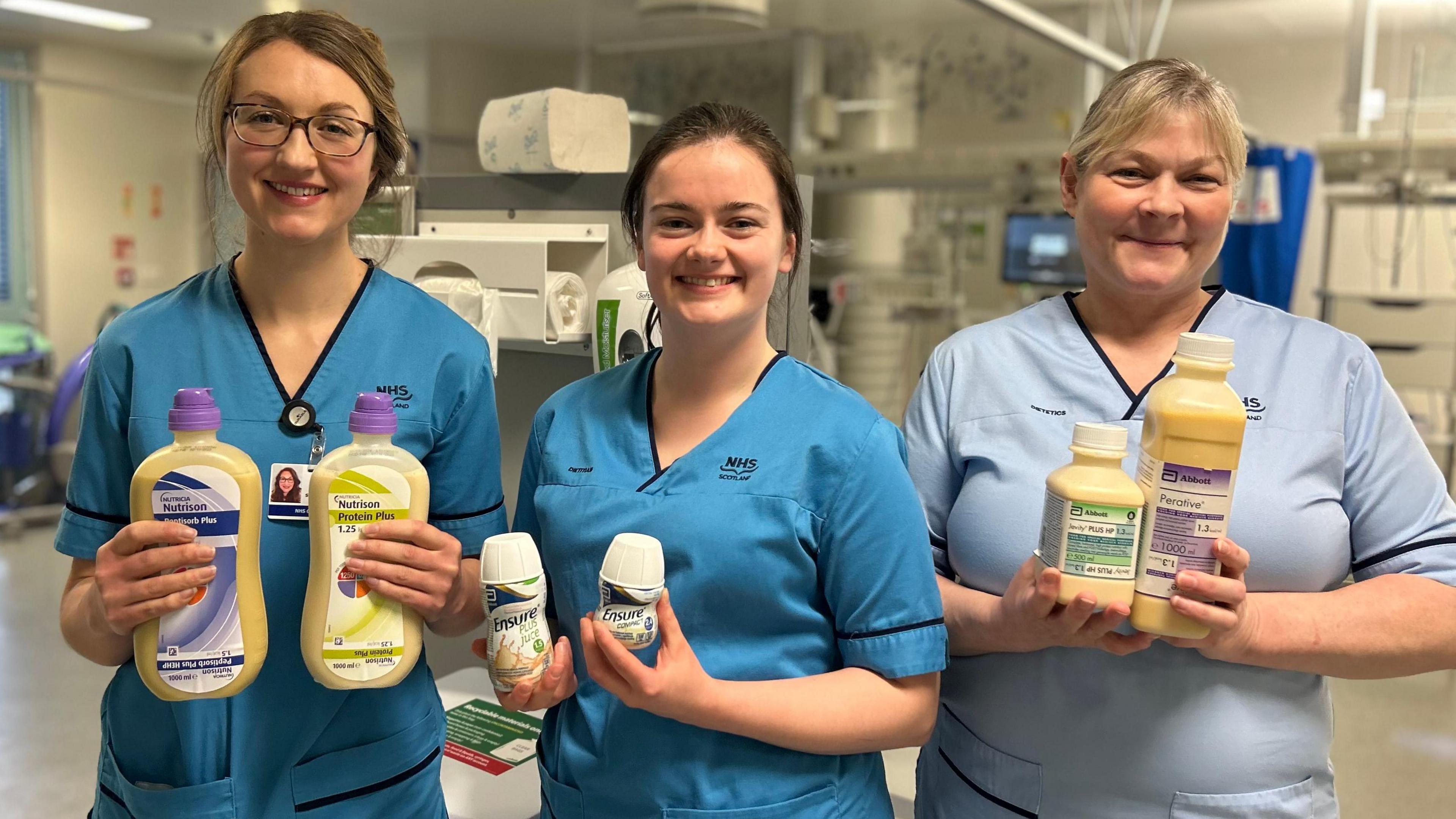 Rosa Holt (left) and the NHS Grampian recycling team