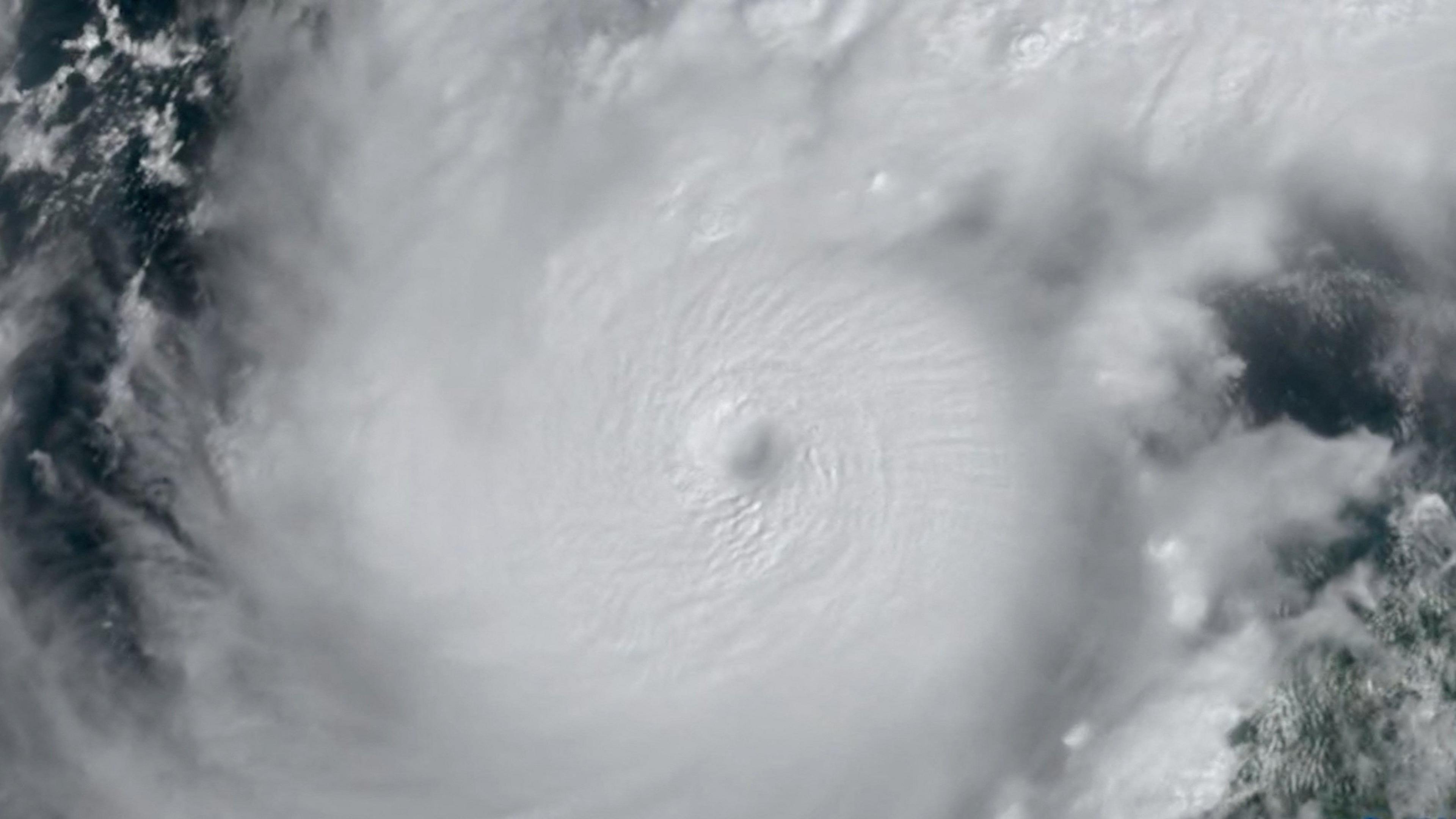 A satellite image of a hurricane