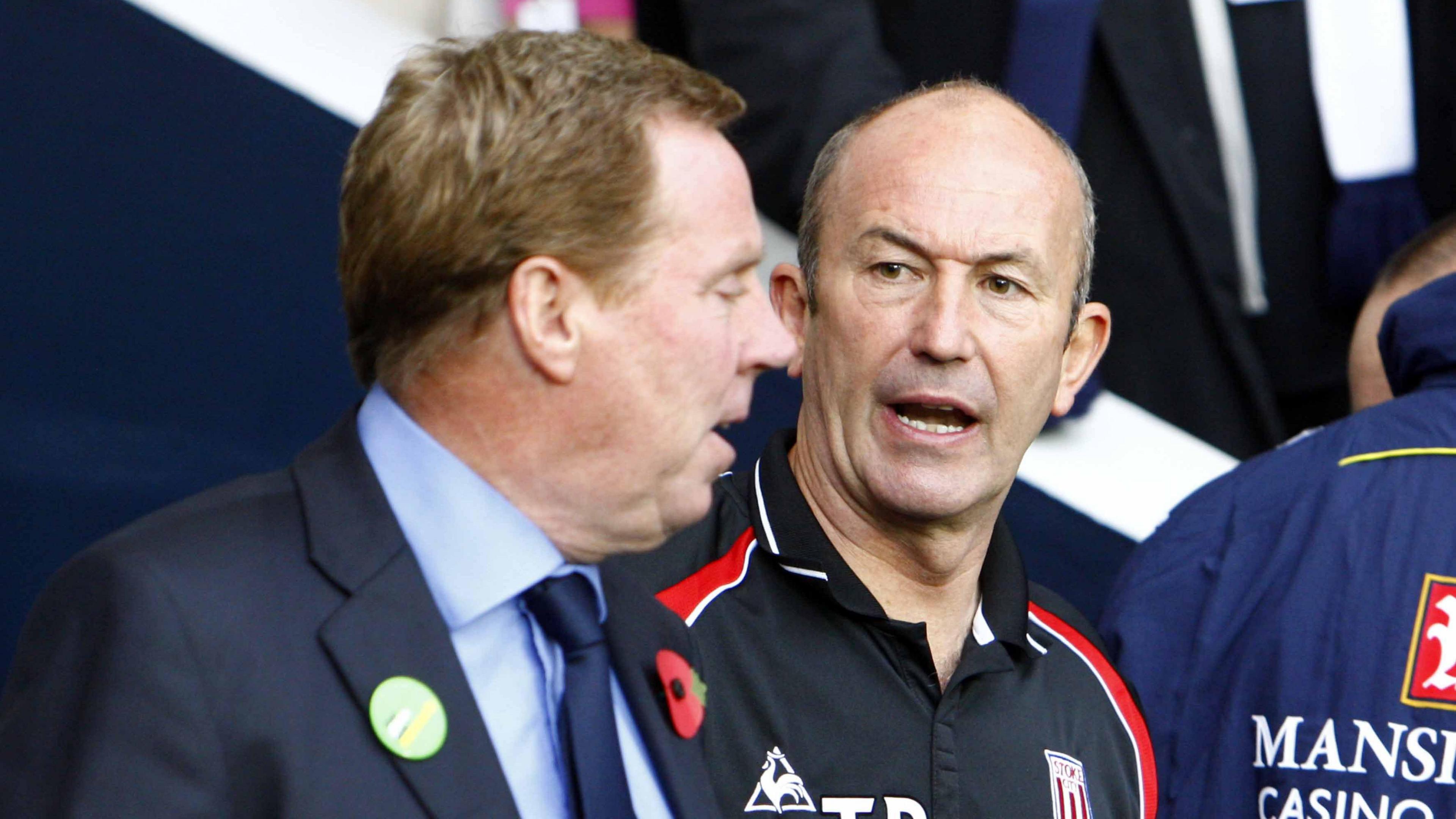 Almost 20 years later, Redknapp (left) and Pulis met as opposition managers in the Premeir League, when Redknapp's Tottenham team played Pulis's Stoke side