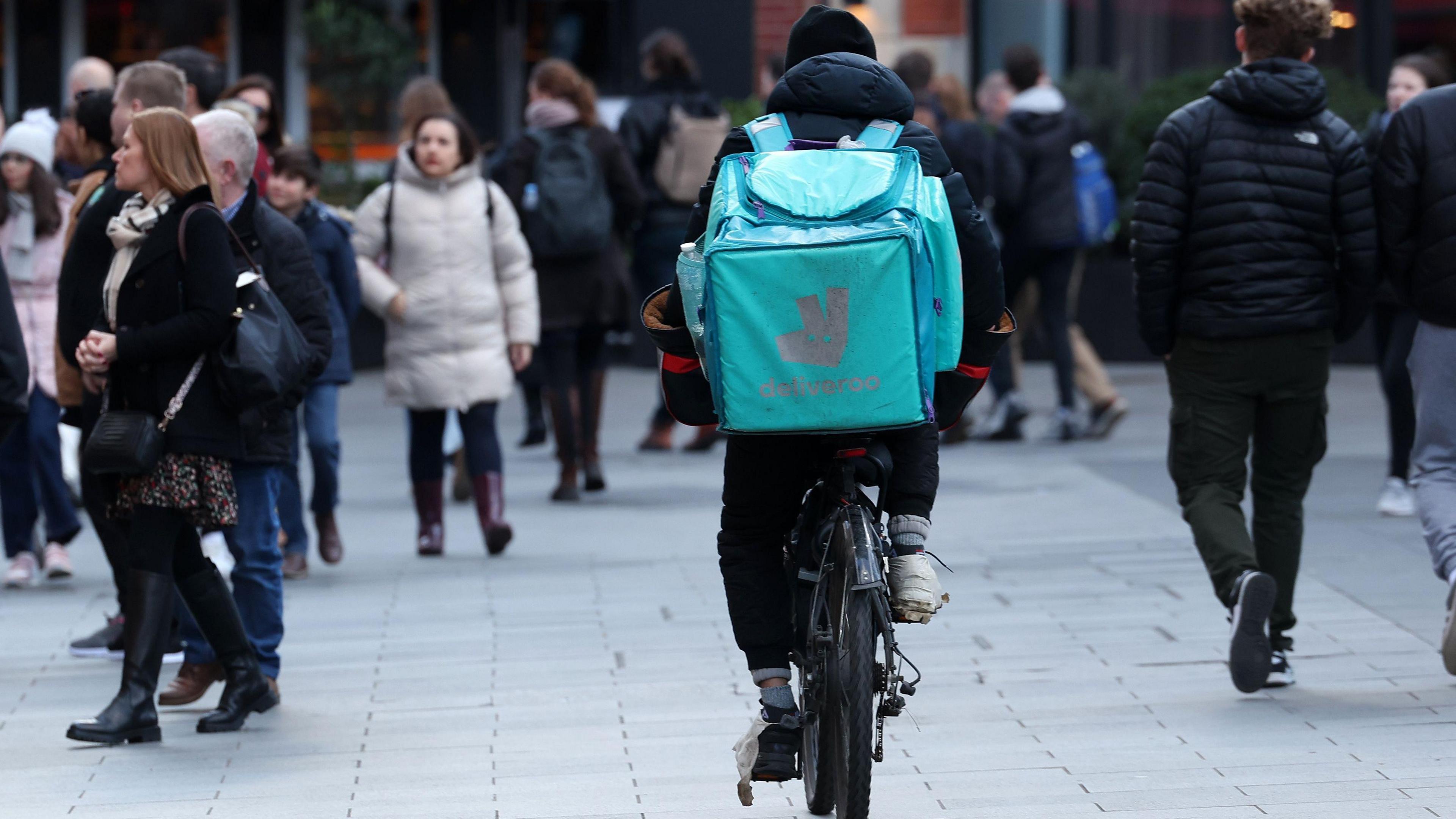 Delivery company cyclist