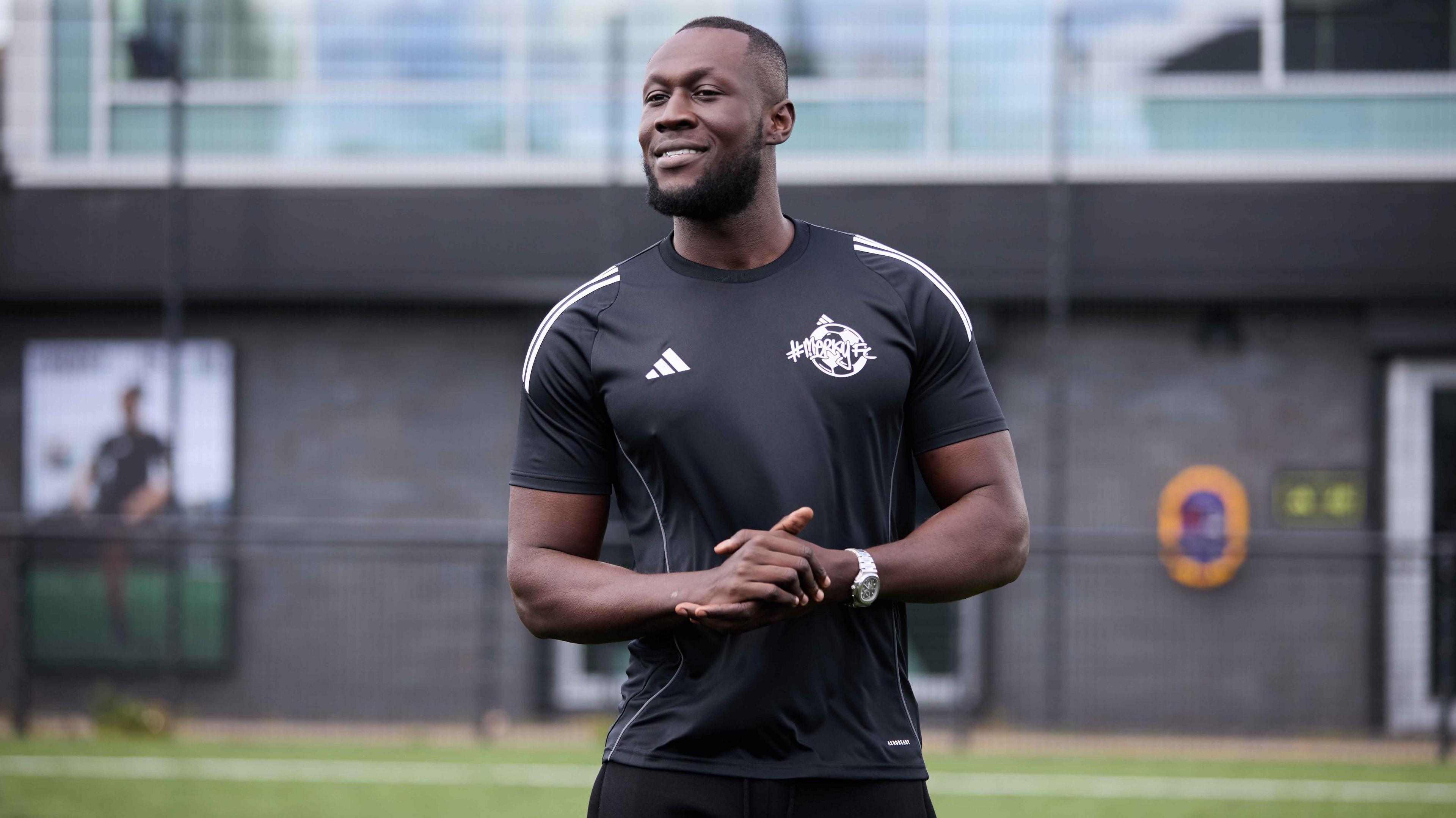 Stormzy at his new #MerkyFC HQ in Croydon