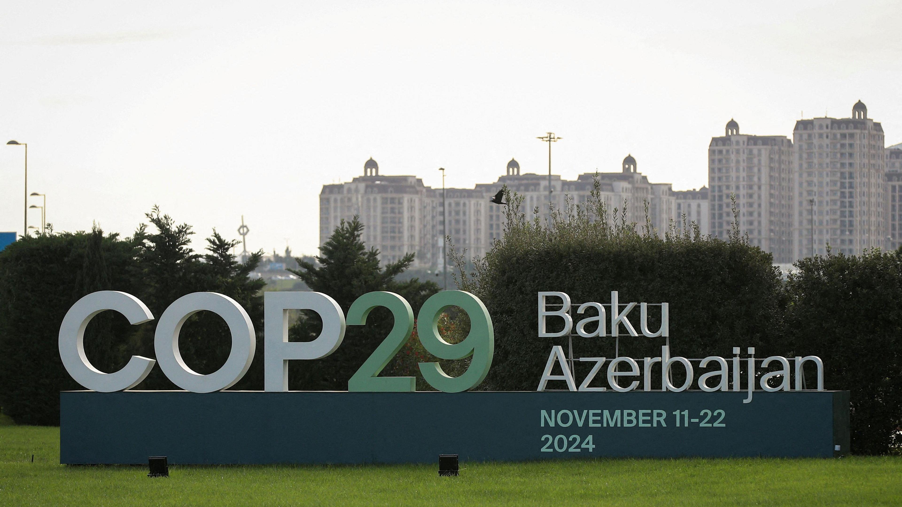 COP29 sign in Baku