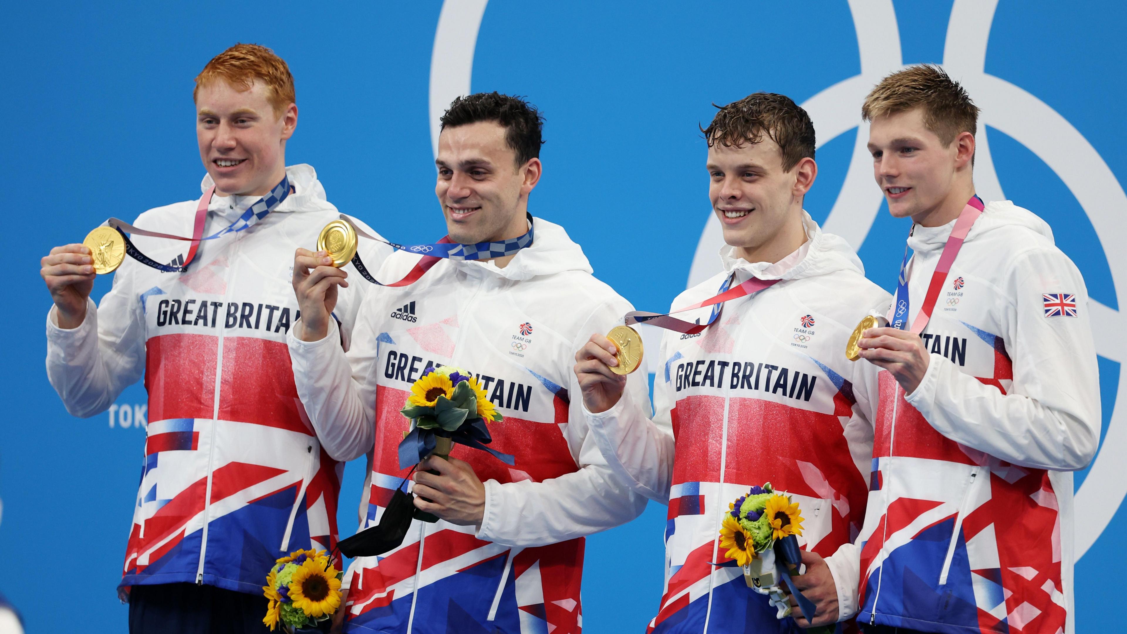 Matt Richards won gold in the men's 4x200m freestyle relay alongside Tom Dean, James Guy and Duncan Scott