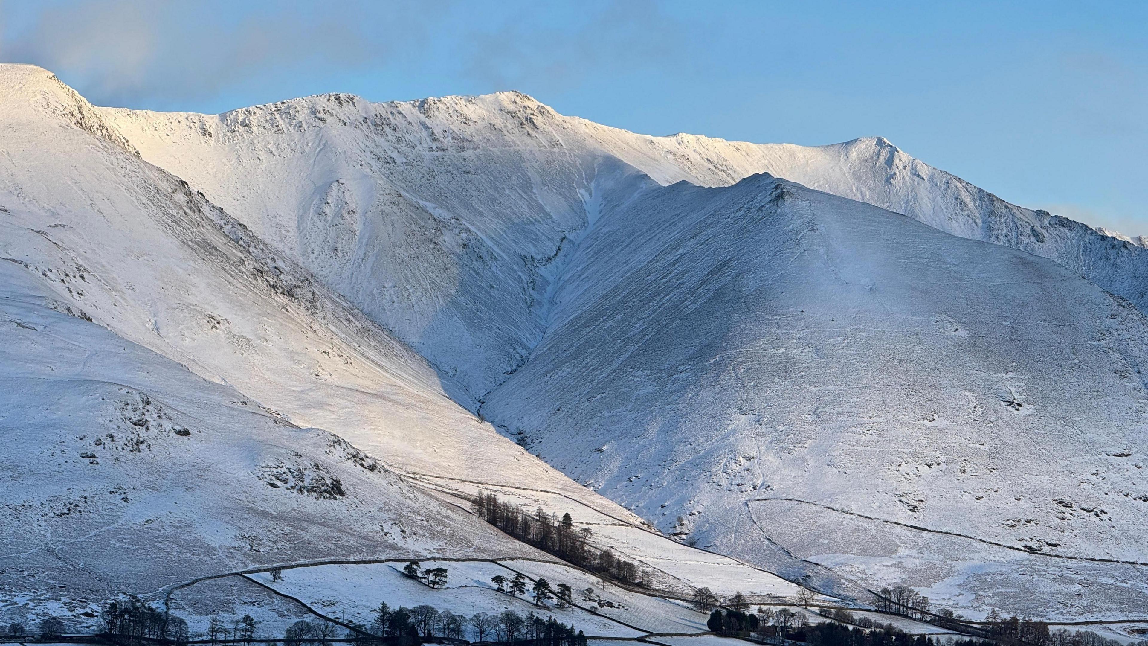A snow-covered Lake District