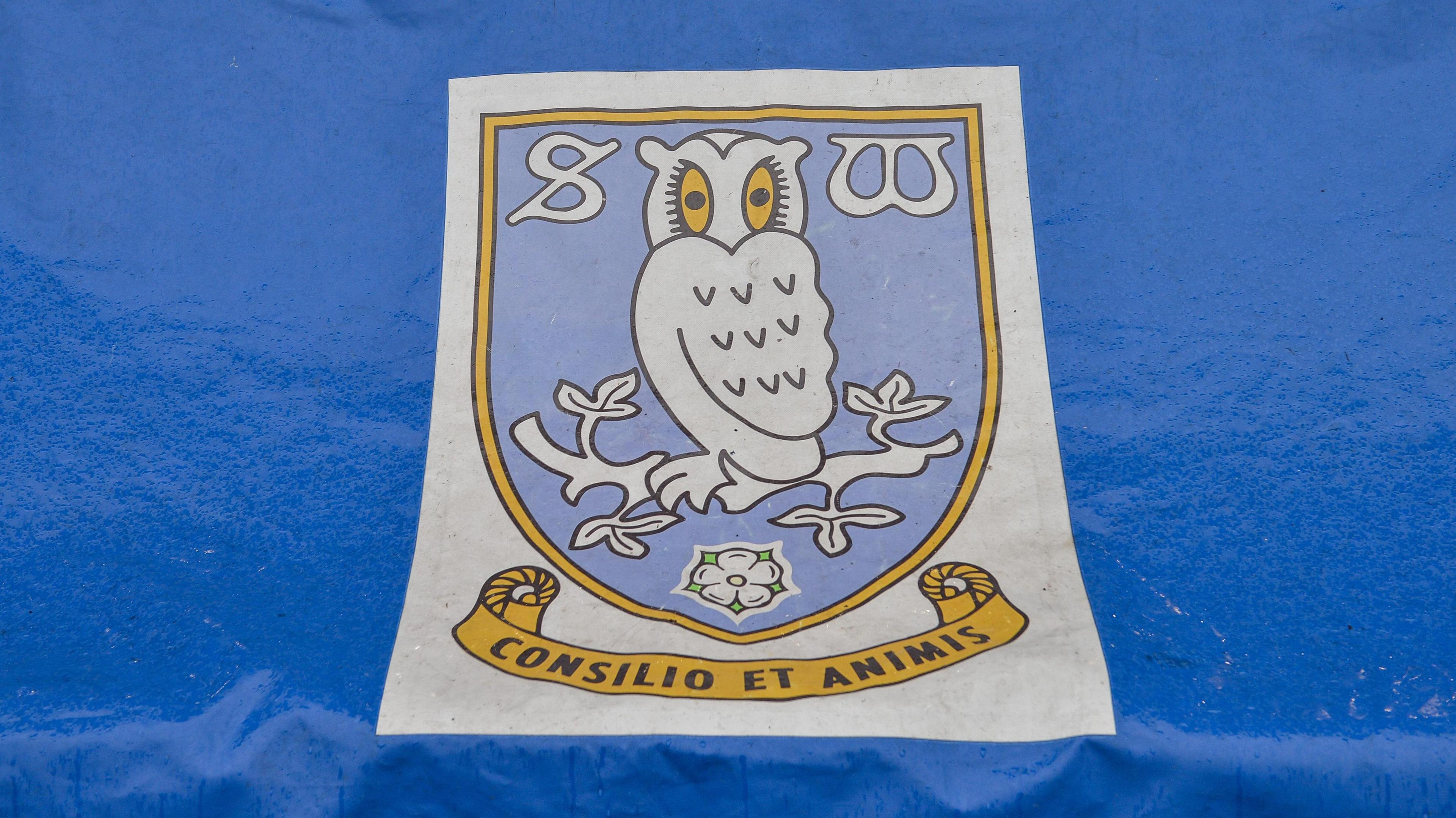 Sheffield Wednesday's badge on a seat covering at Hillsborough