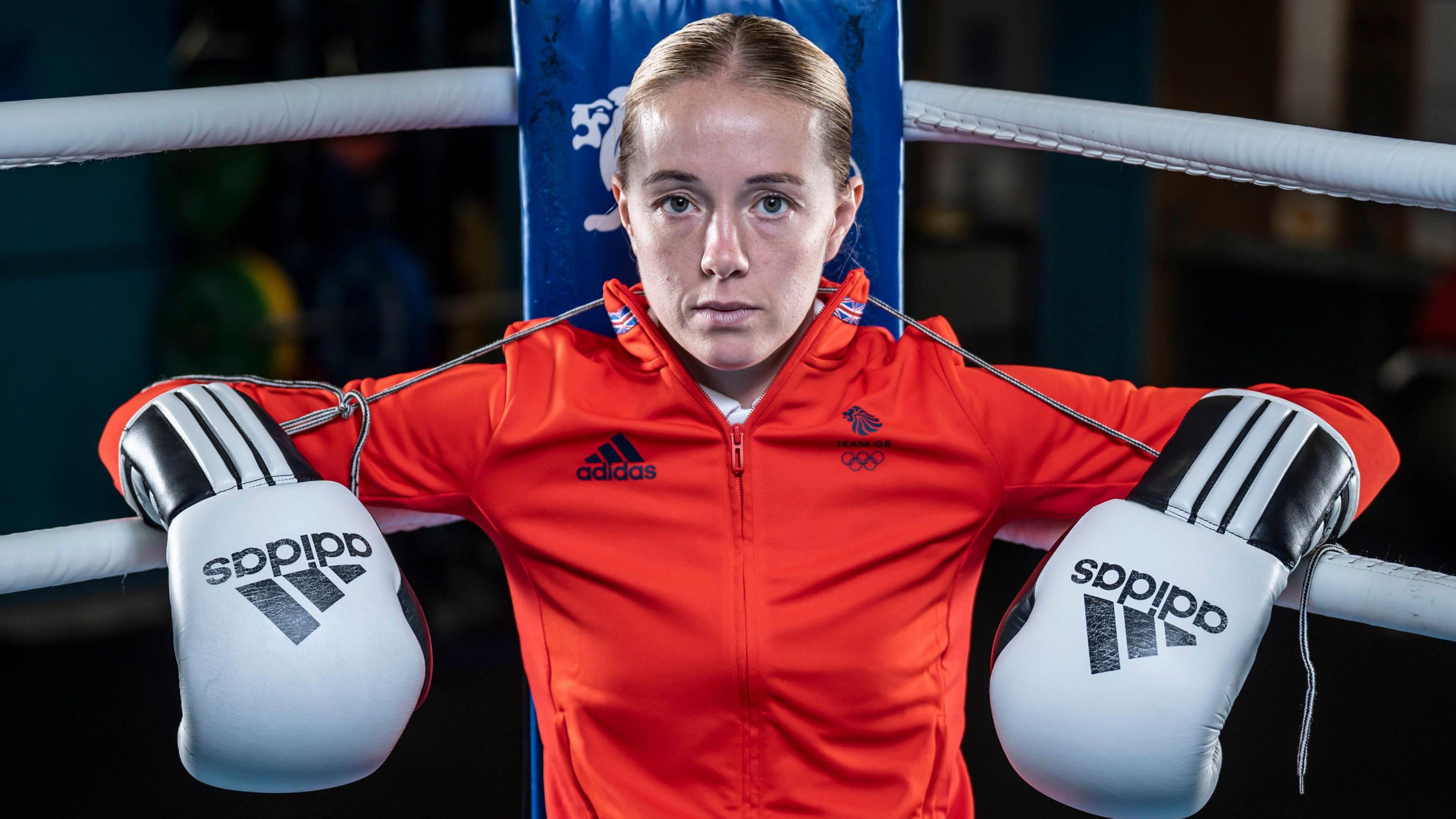 TeamGB boxer Charley Davison posing in the ring