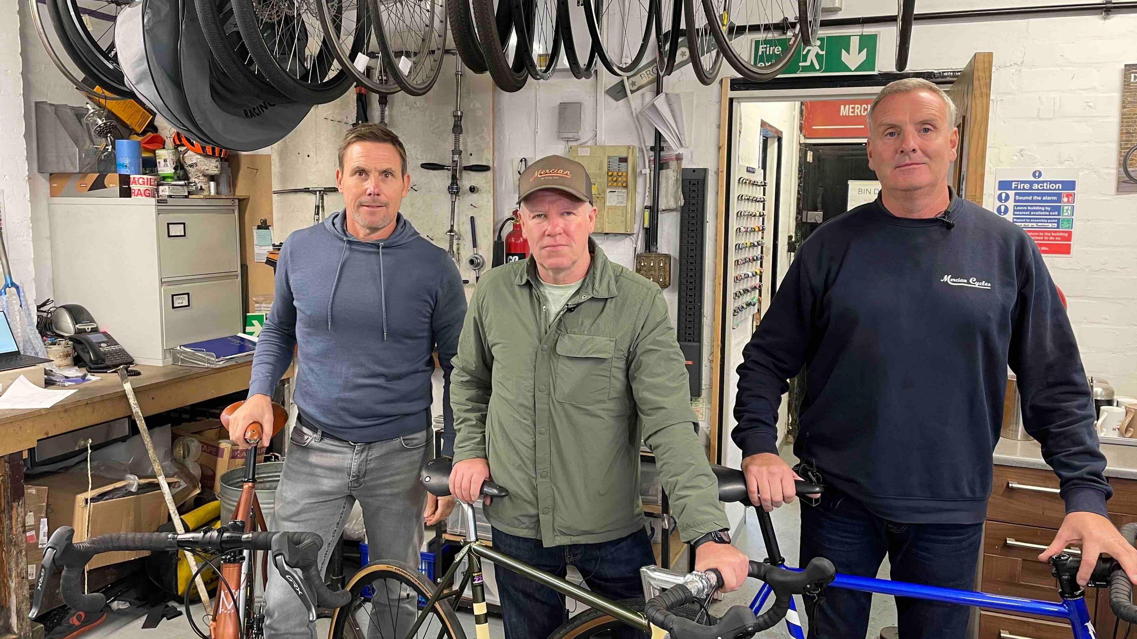 Owners of Mercian Cycles James Knowles, Kevin Devine and Jeremy Murphy