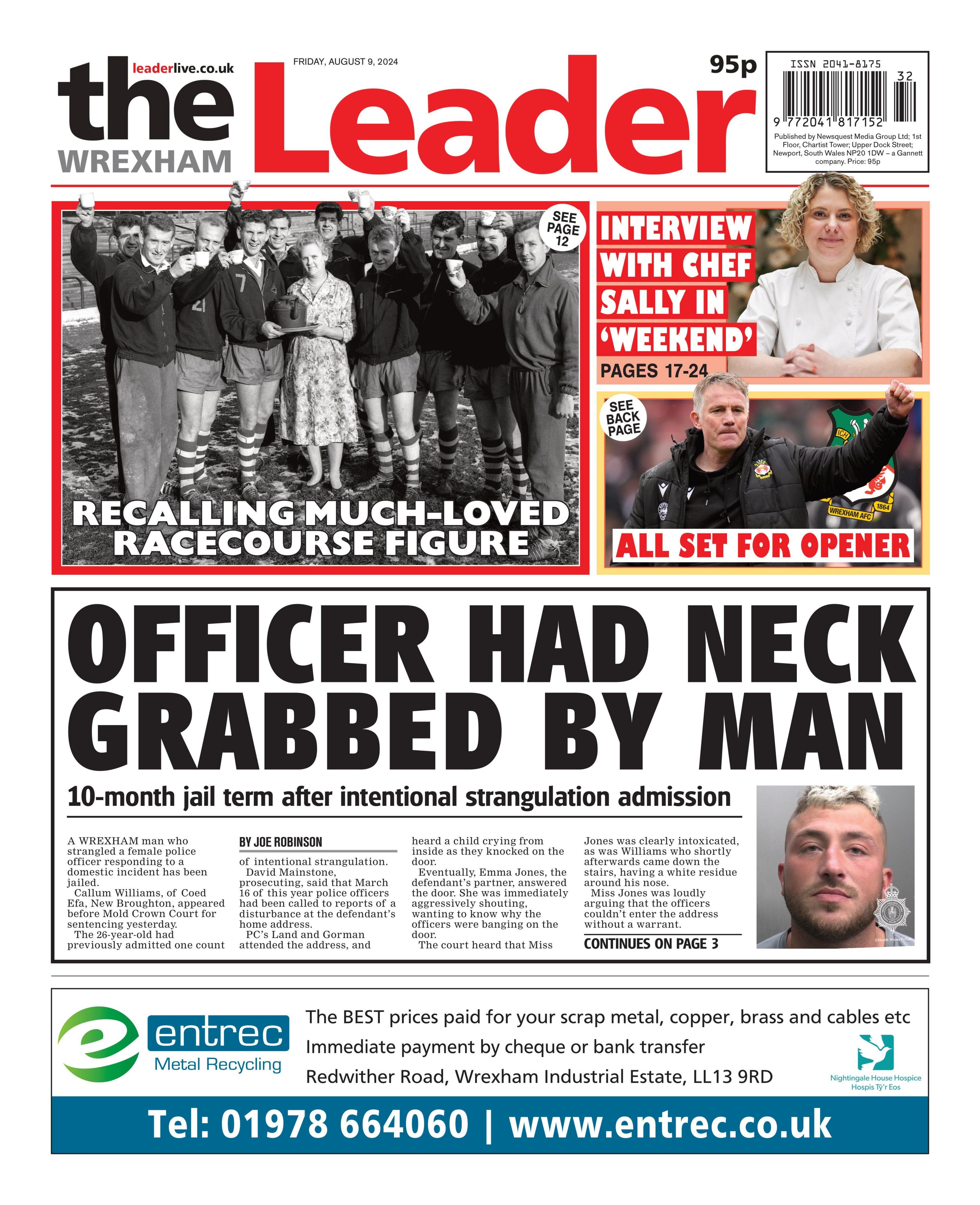 The Wrexham Leader front page