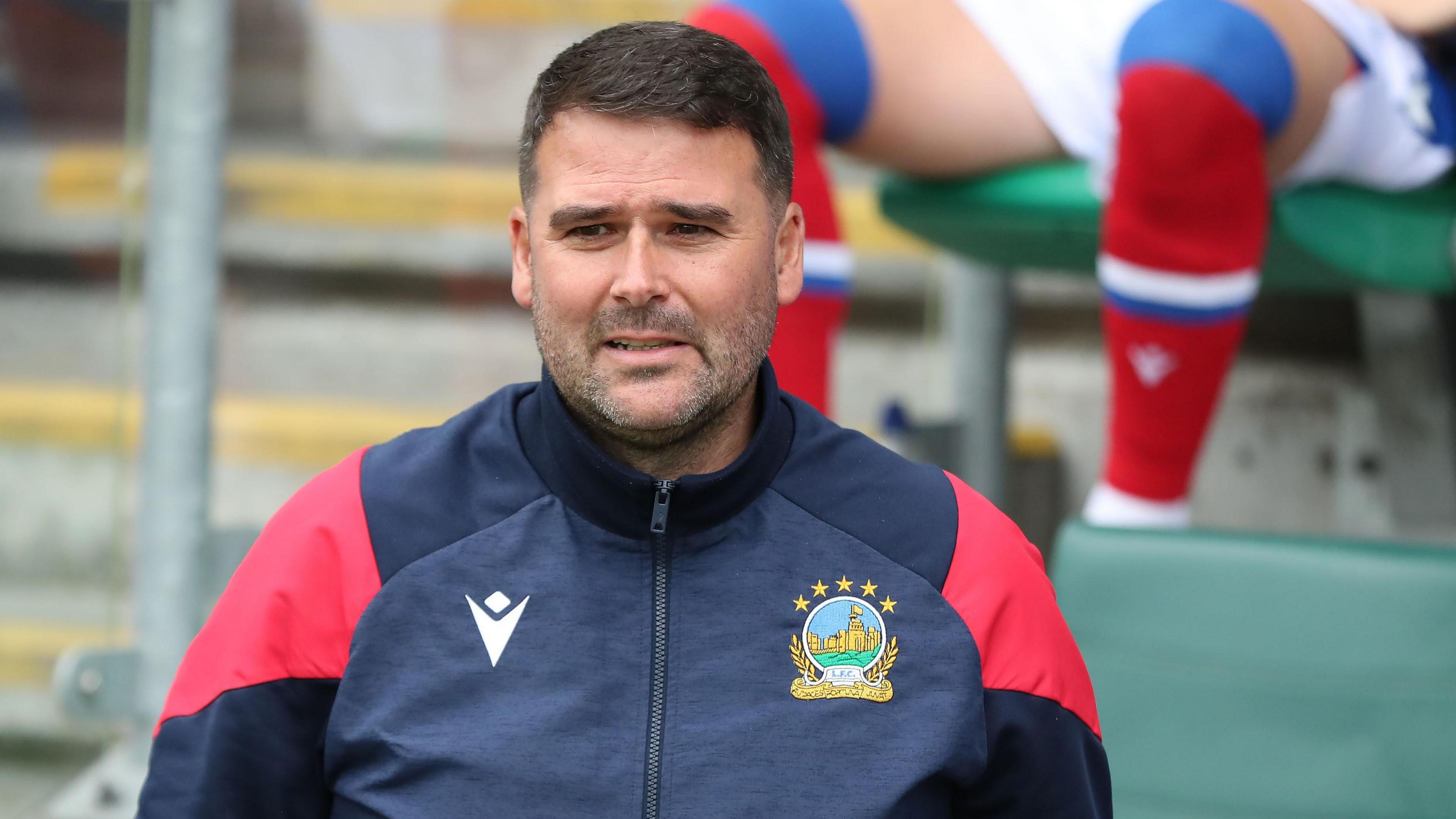 Linfield boss David Healy in club tracksuit