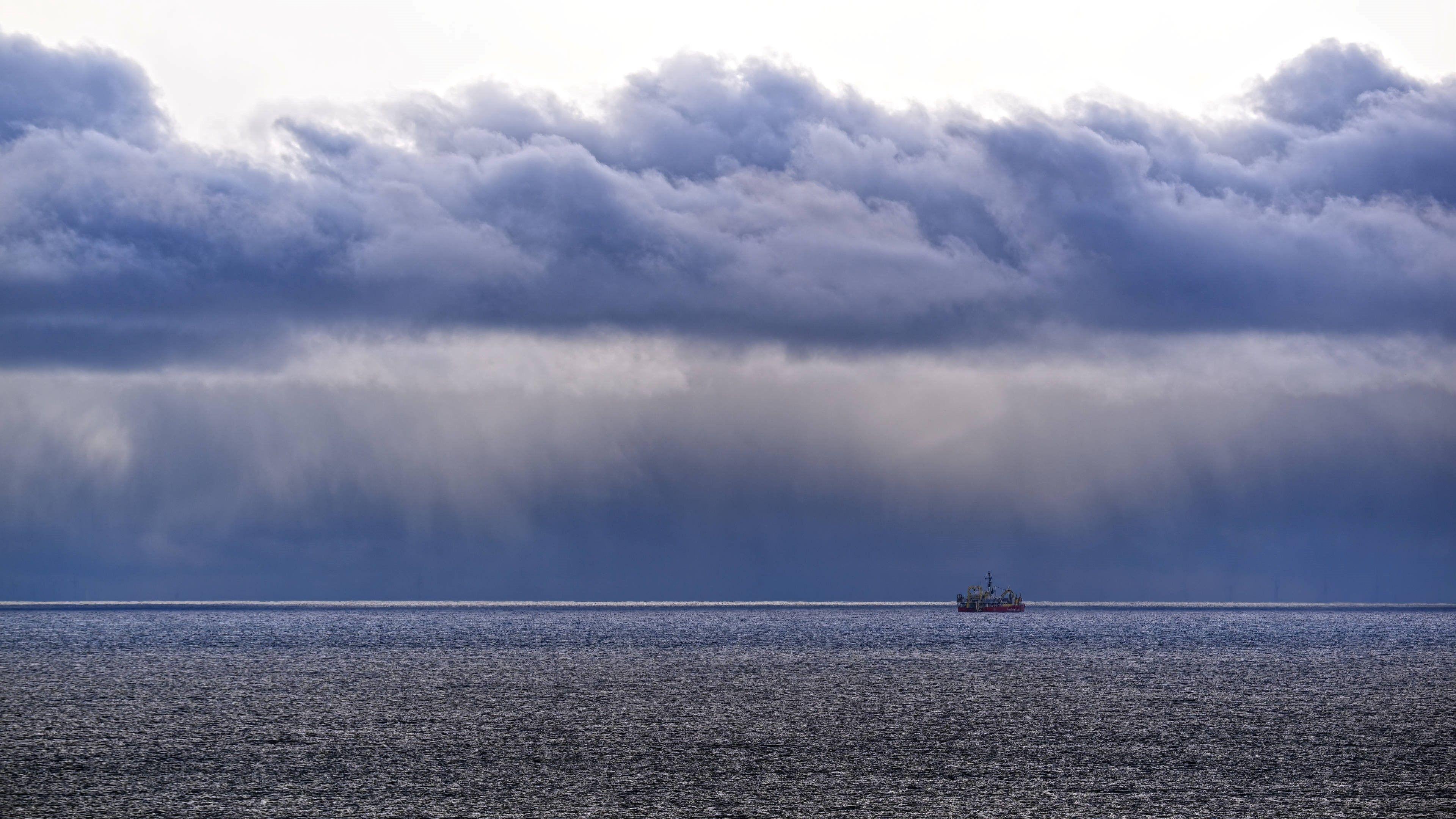 Snow storm in the North Sea