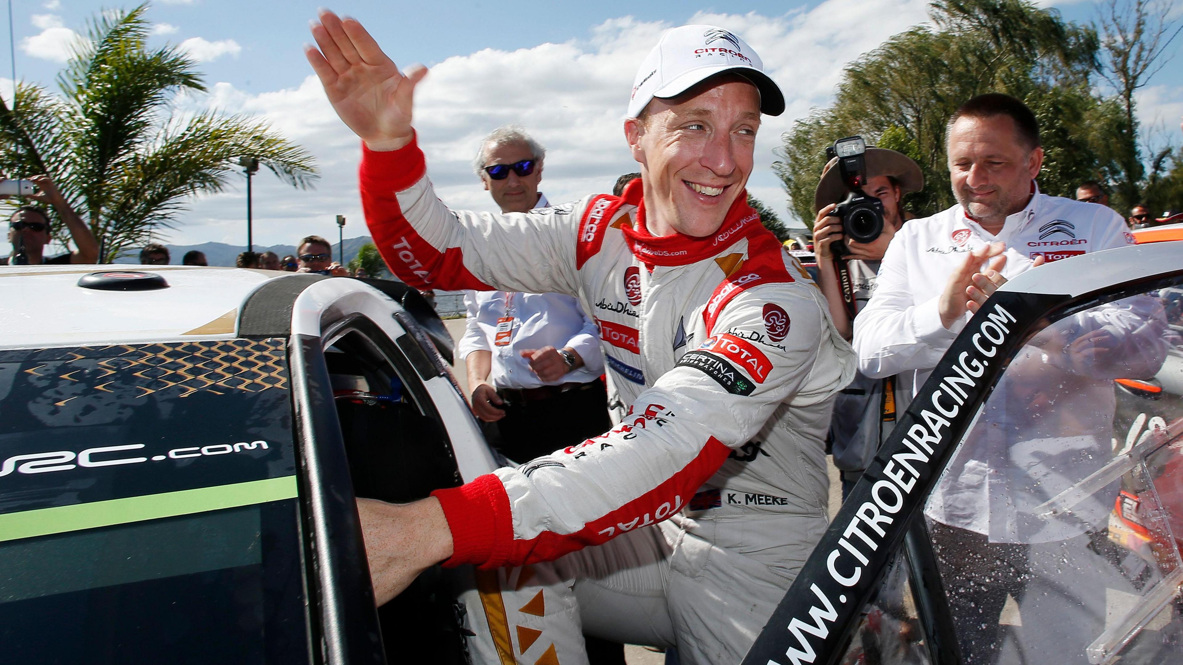 Kris Meeke celebrates winning 2015 Rally Argentina