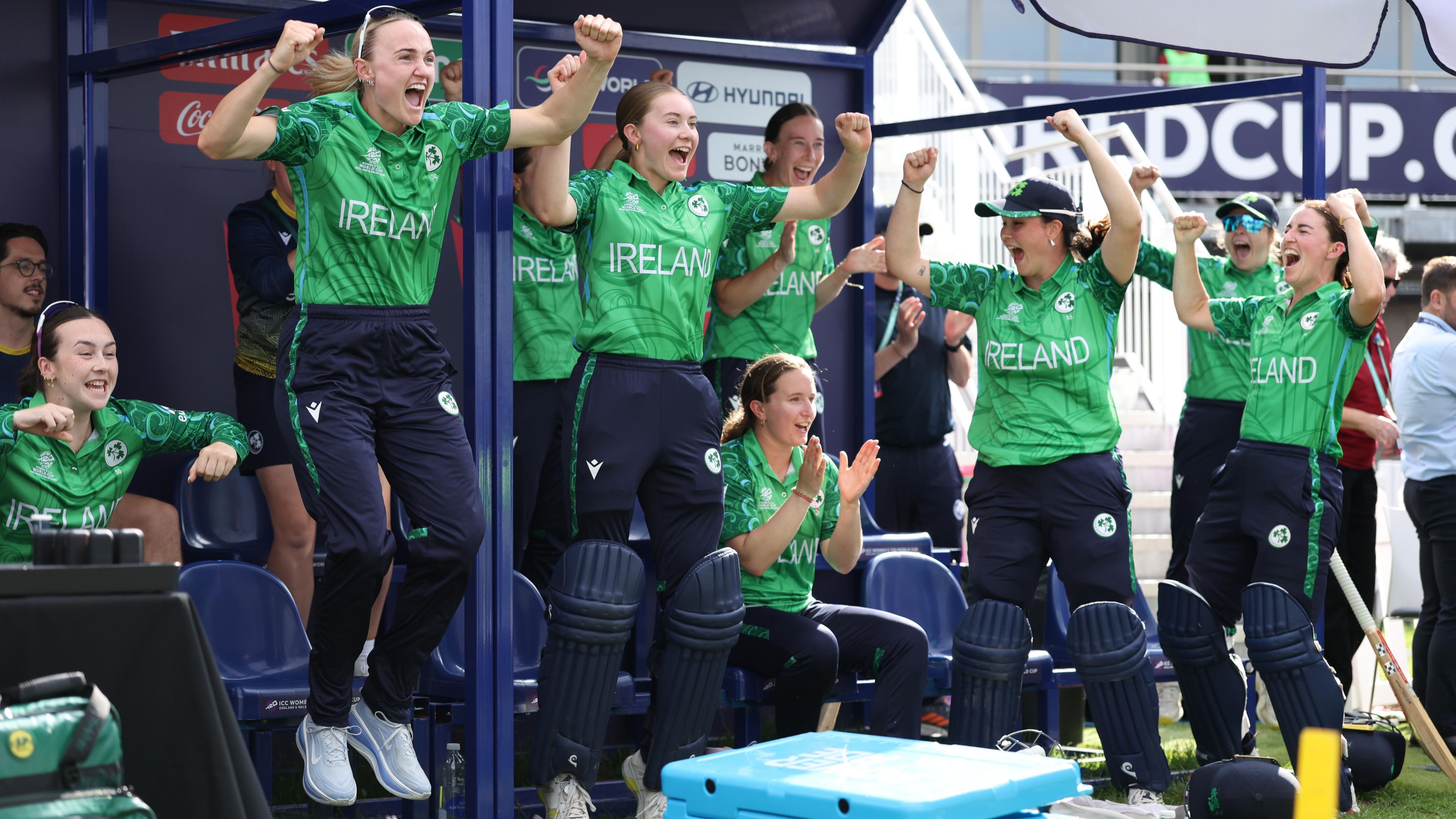 Gaby Lewis leads Irish celebrations