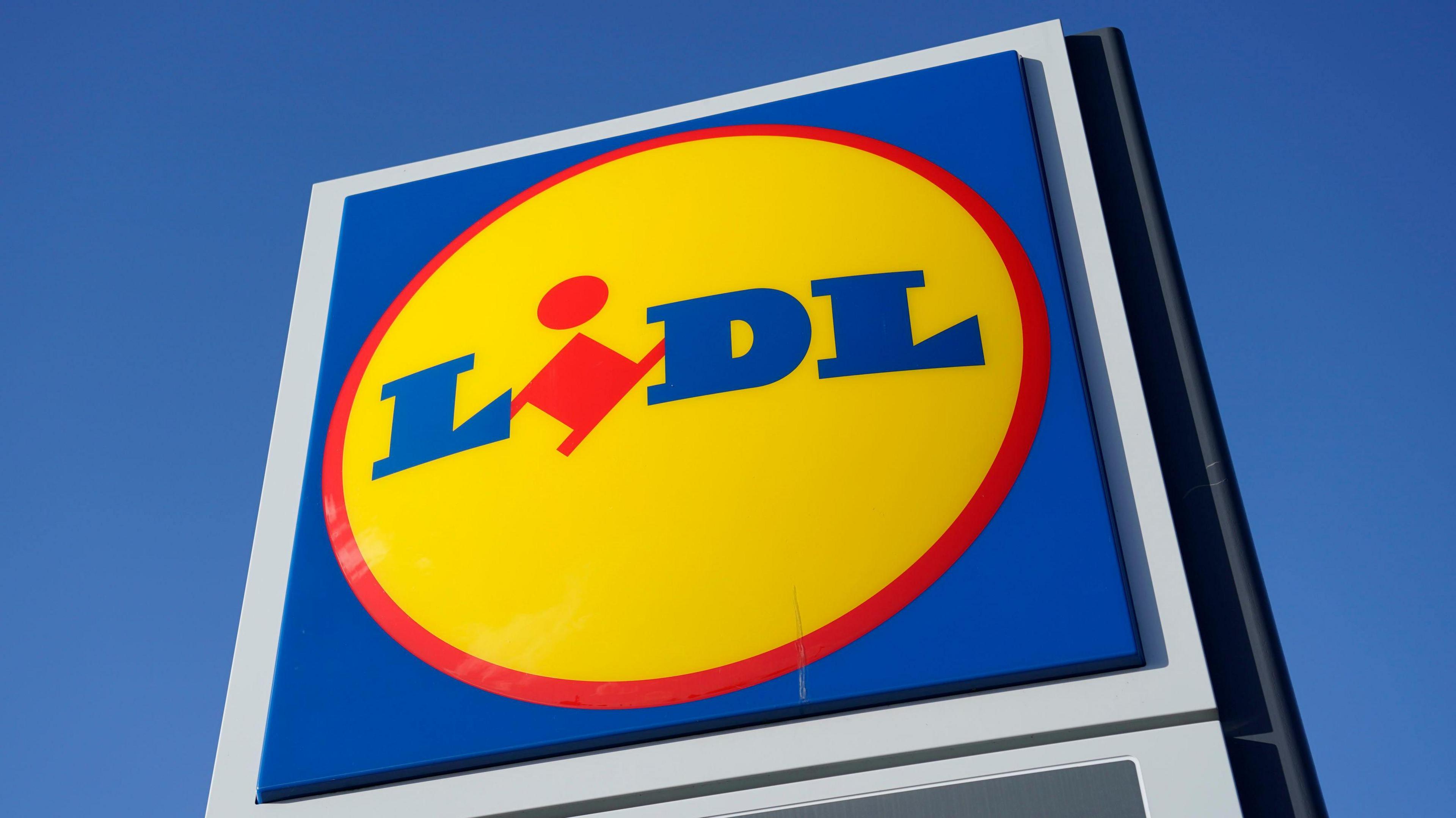 A generic picture of a Lidl supermarket sign