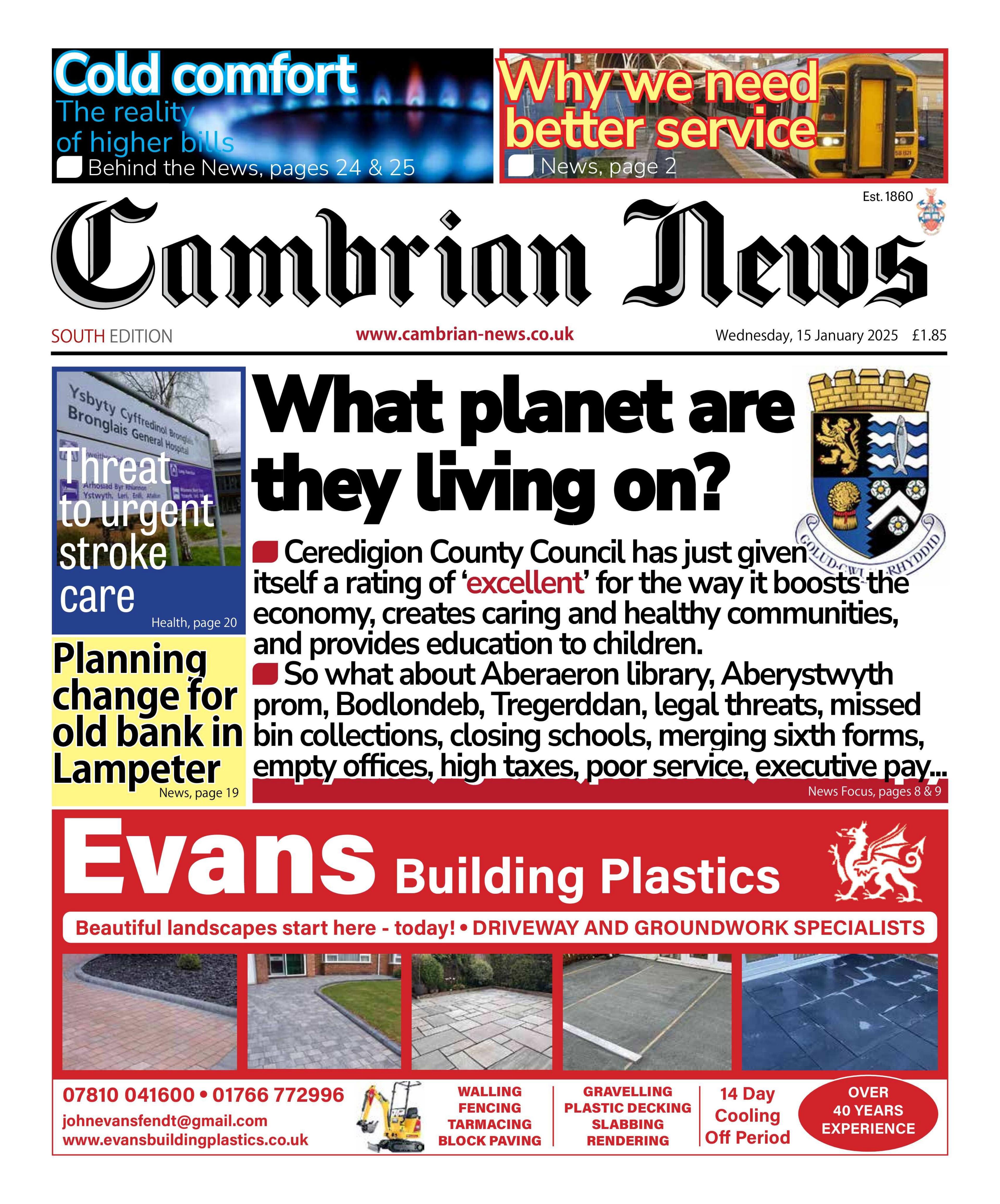 Cambrian News front page