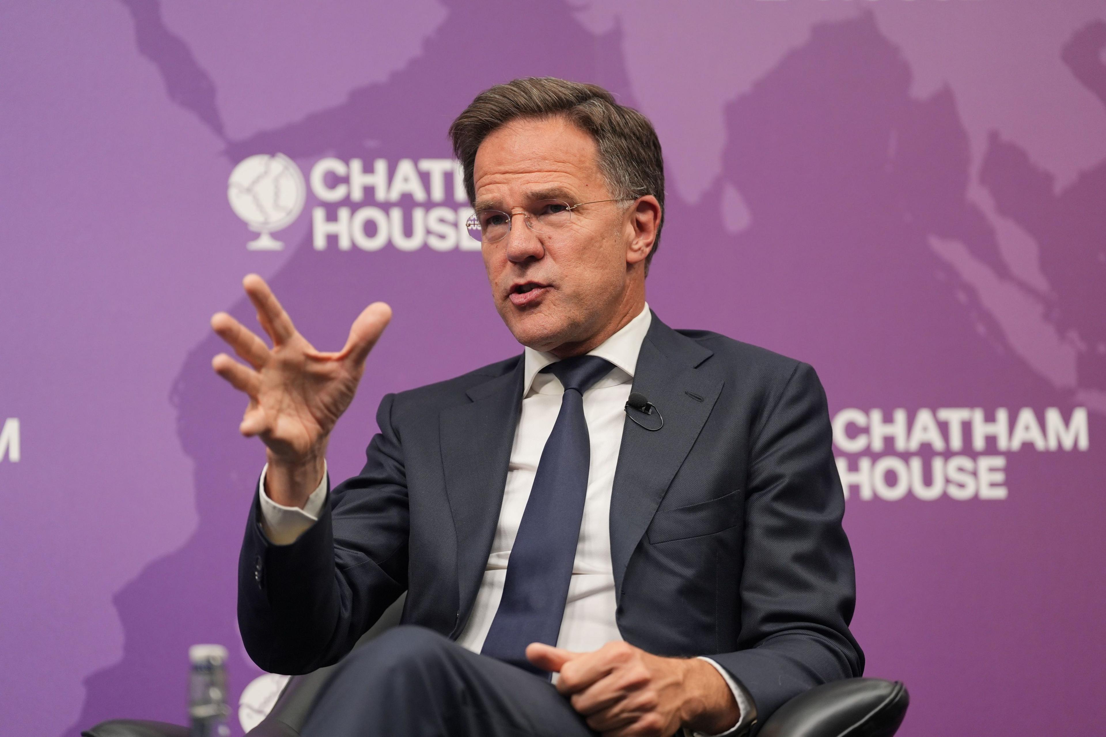 Nato Secretary General Mark Rutte giving a speech at Chatham House, London, during his visit to the UK. Picture date: Monday June 9, 2025.