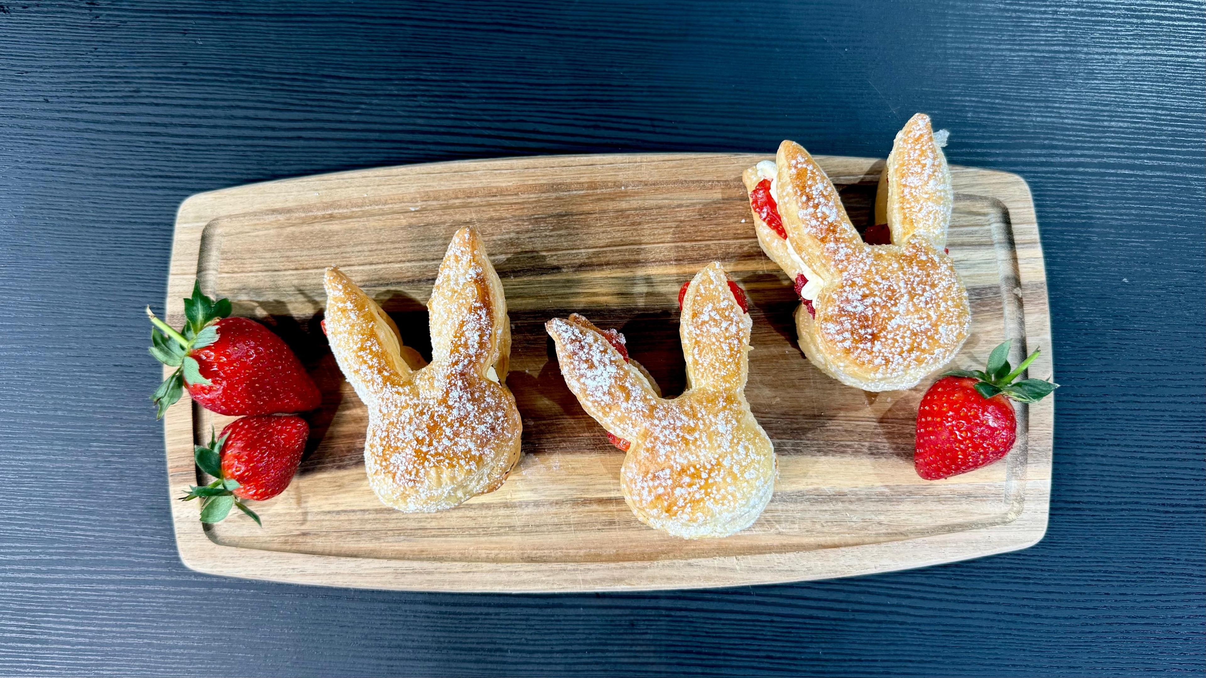Image shows bunny puff pastries