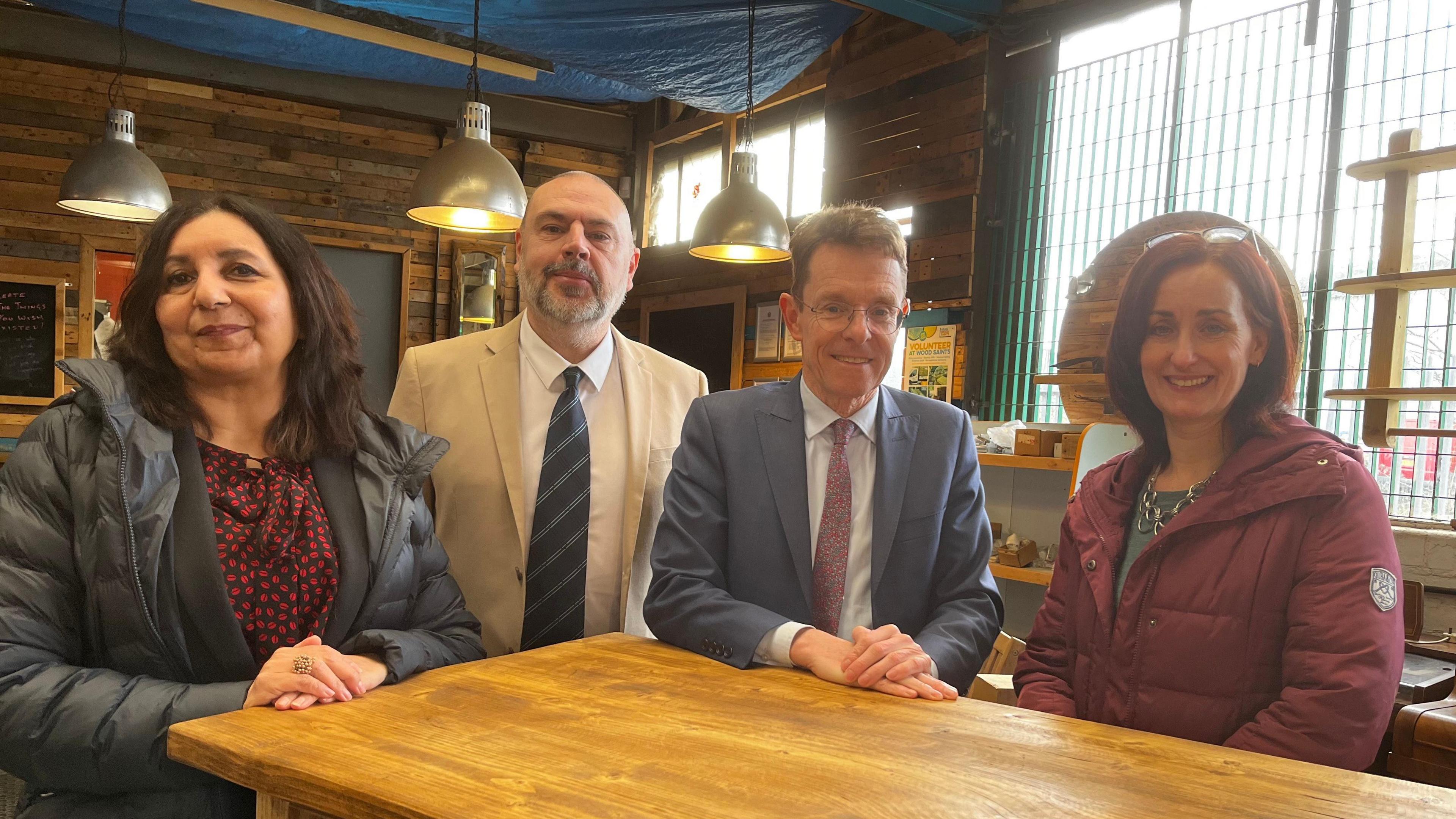 Shobha Asar-Paul, chief officer at All Saints Action Network, Cllr Craig Collingswood, City of Wolverhampton Council’s cabinet member for environment and climate change, Andy Street, Mayor of the West Midlands and WMCA chair, and Debbie Ward, director at Rebuild CIC.