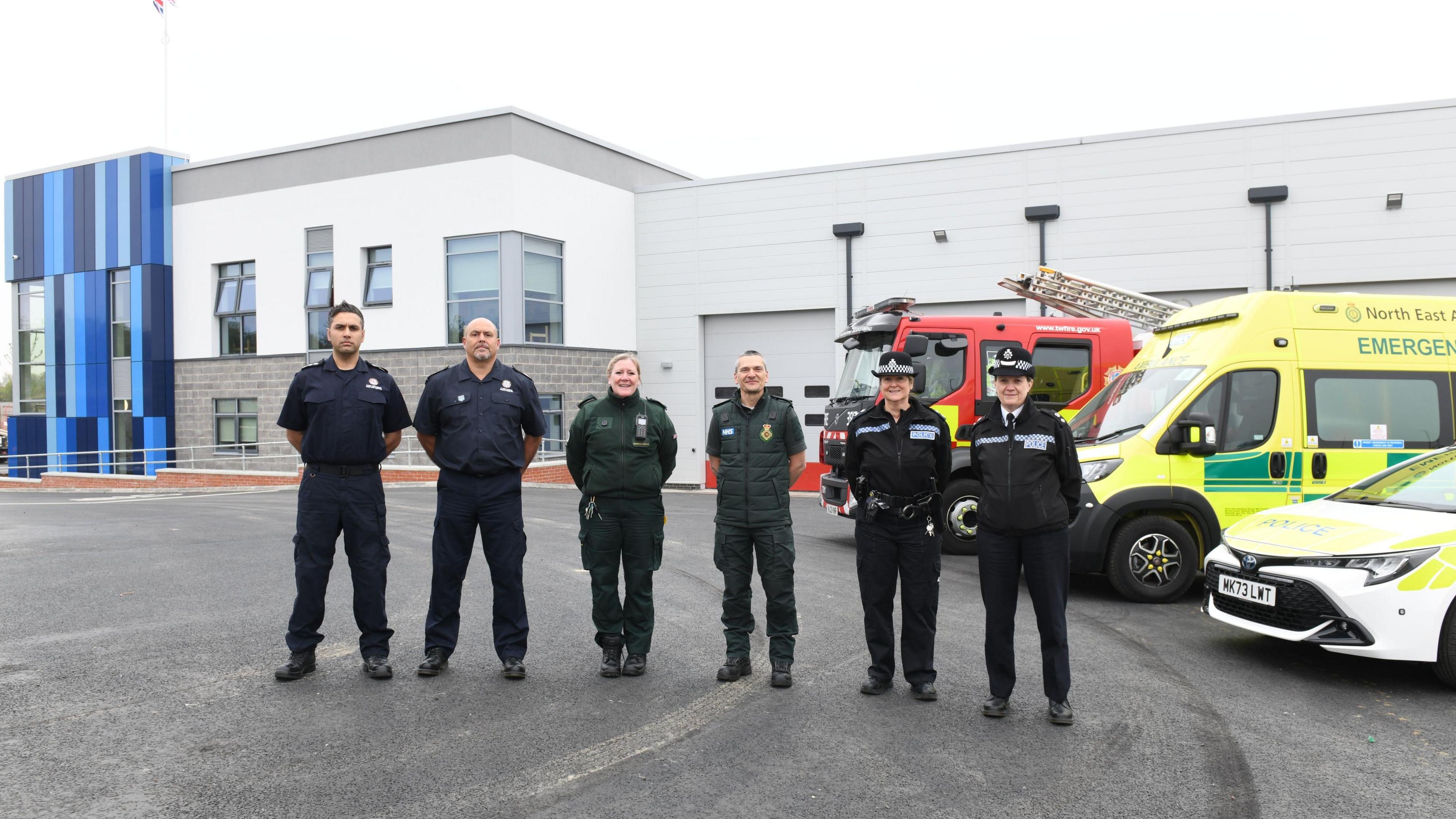 Representatives from the emergency services at the site on Campbell Park Road