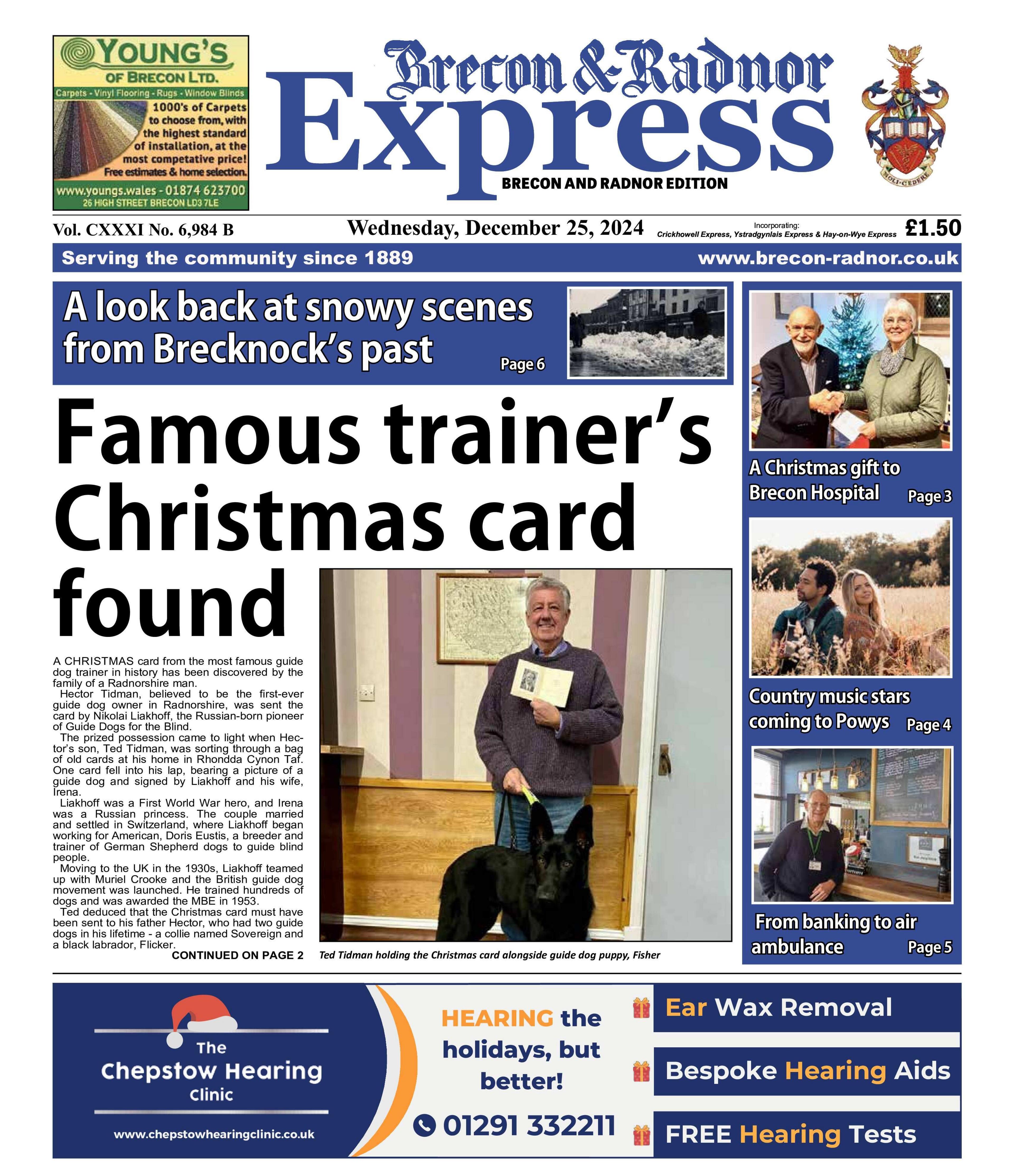 Front page of the Brecon & Radnor Express