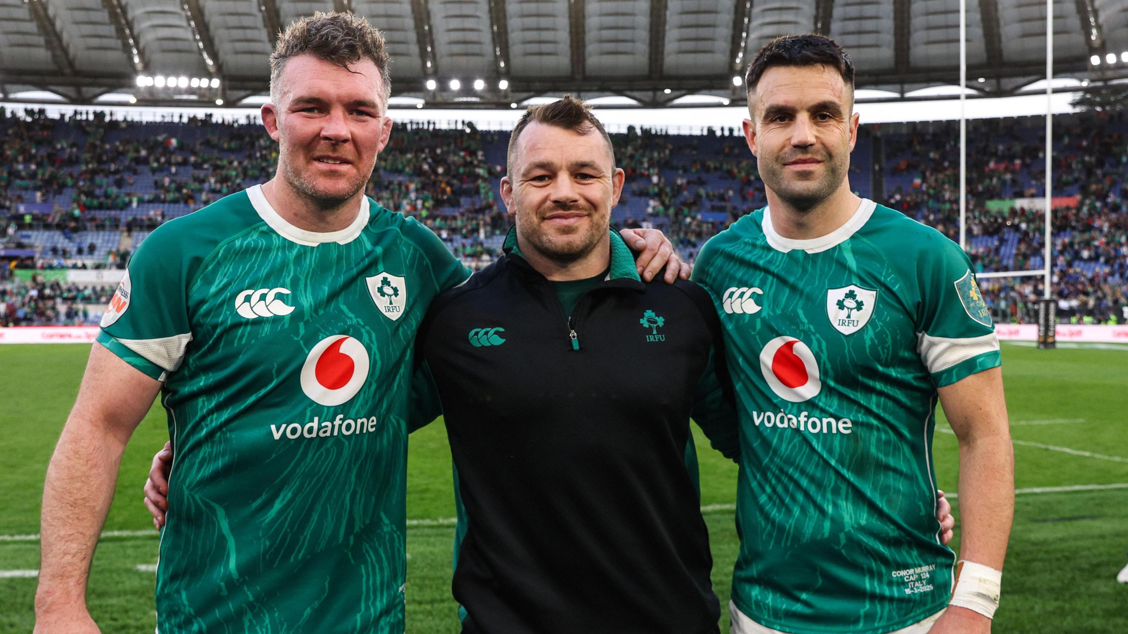 Peter O'Mahony, Cian Healy and Conor Murray 