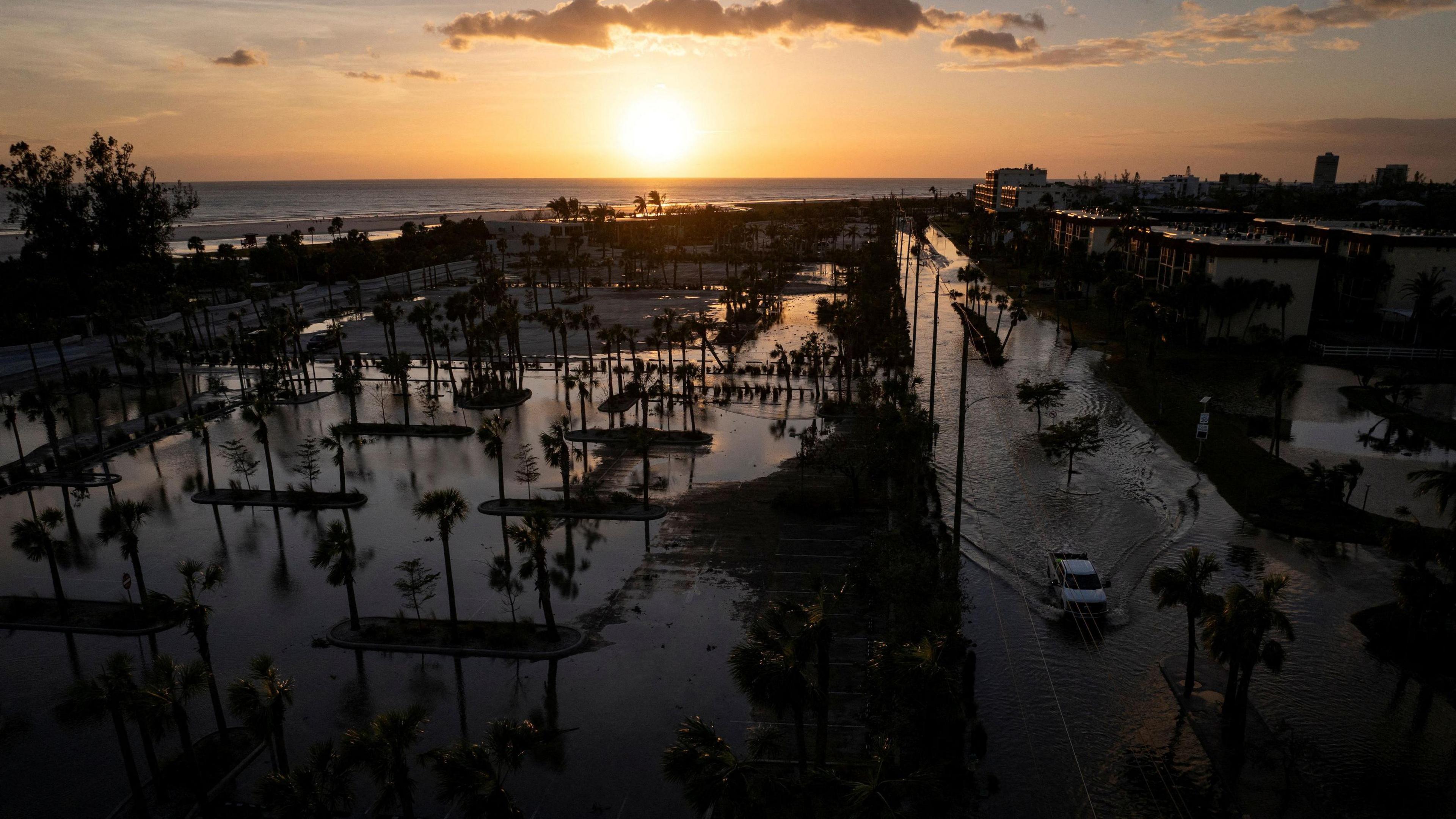 flooded streets in Florida after Hurricane Milton.