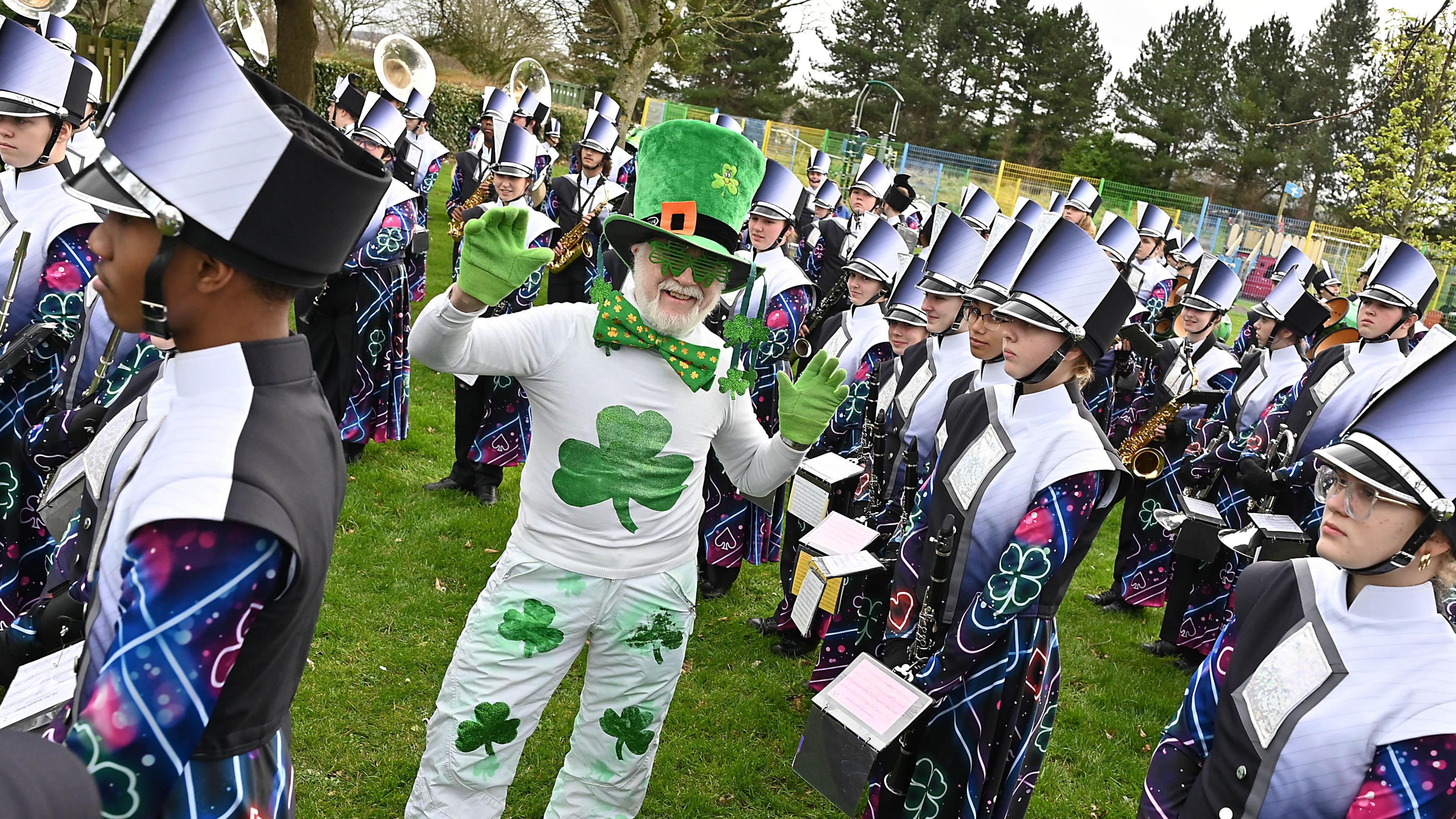 Clover High School Band from South Carolina in Larne