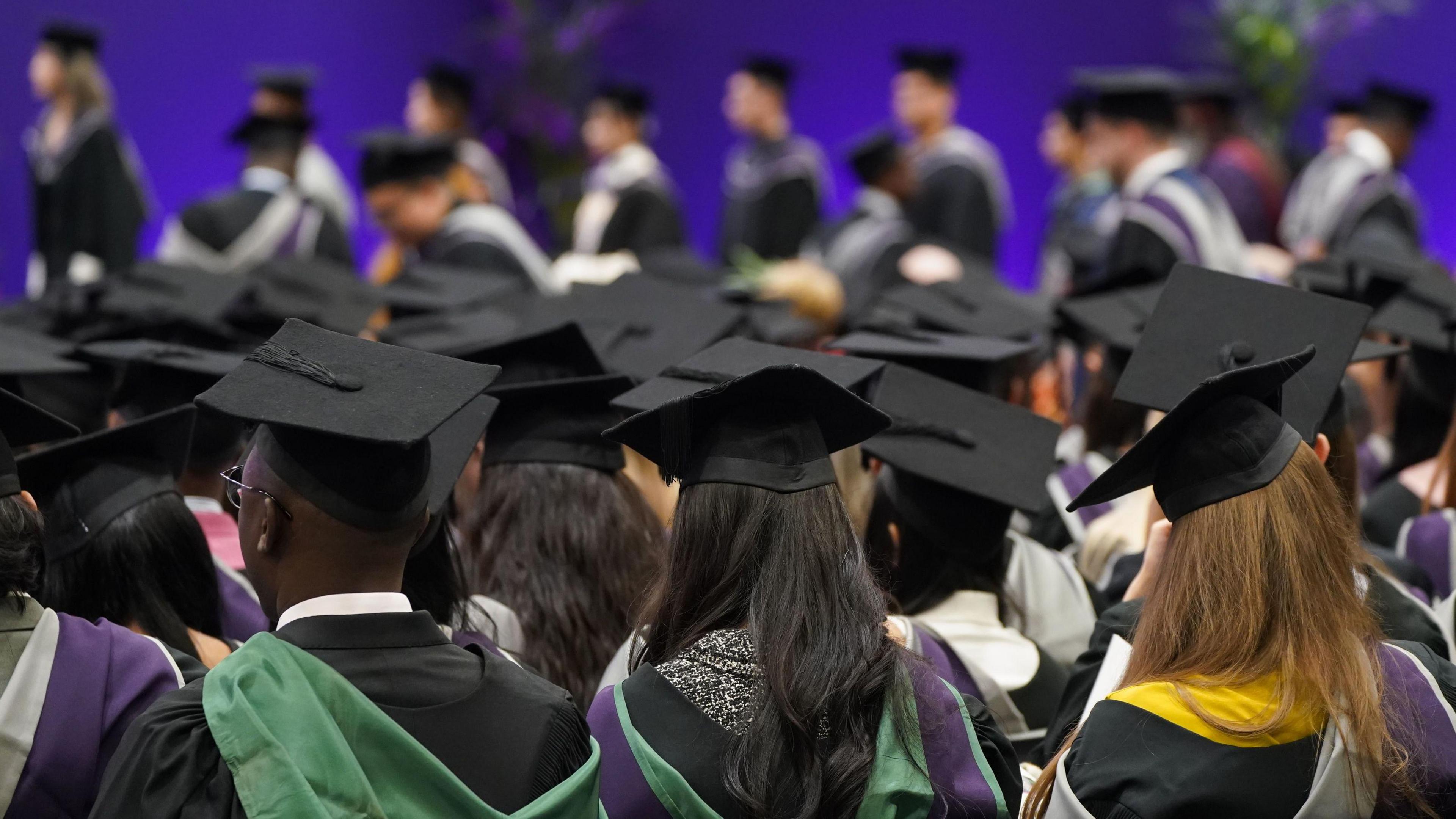 Students during a graduation ceremony