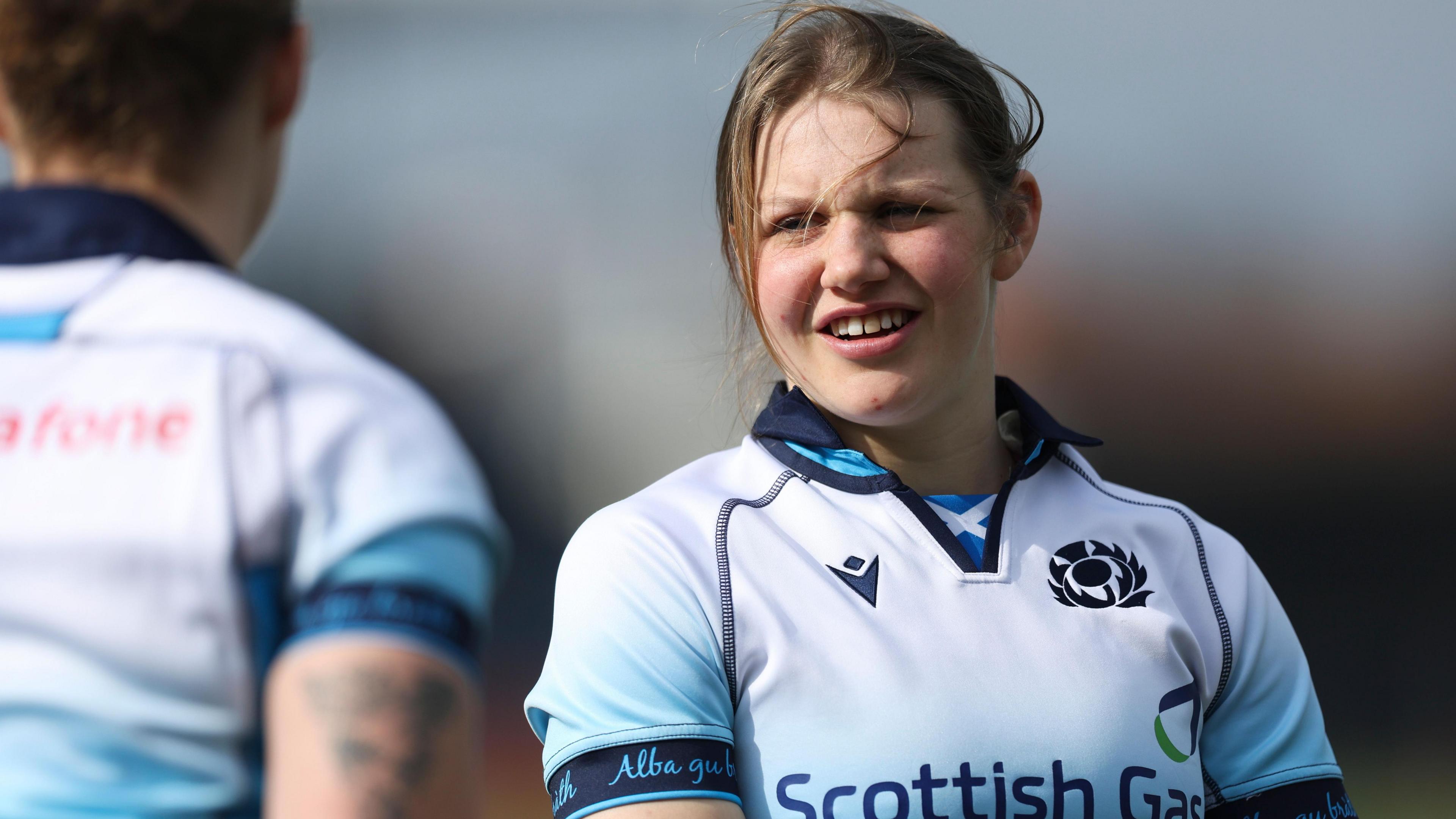Alex Stewart during a Scotland Women's team run at The Hive Stadium, on March 21, 2025, in Edinburgh, Scotland