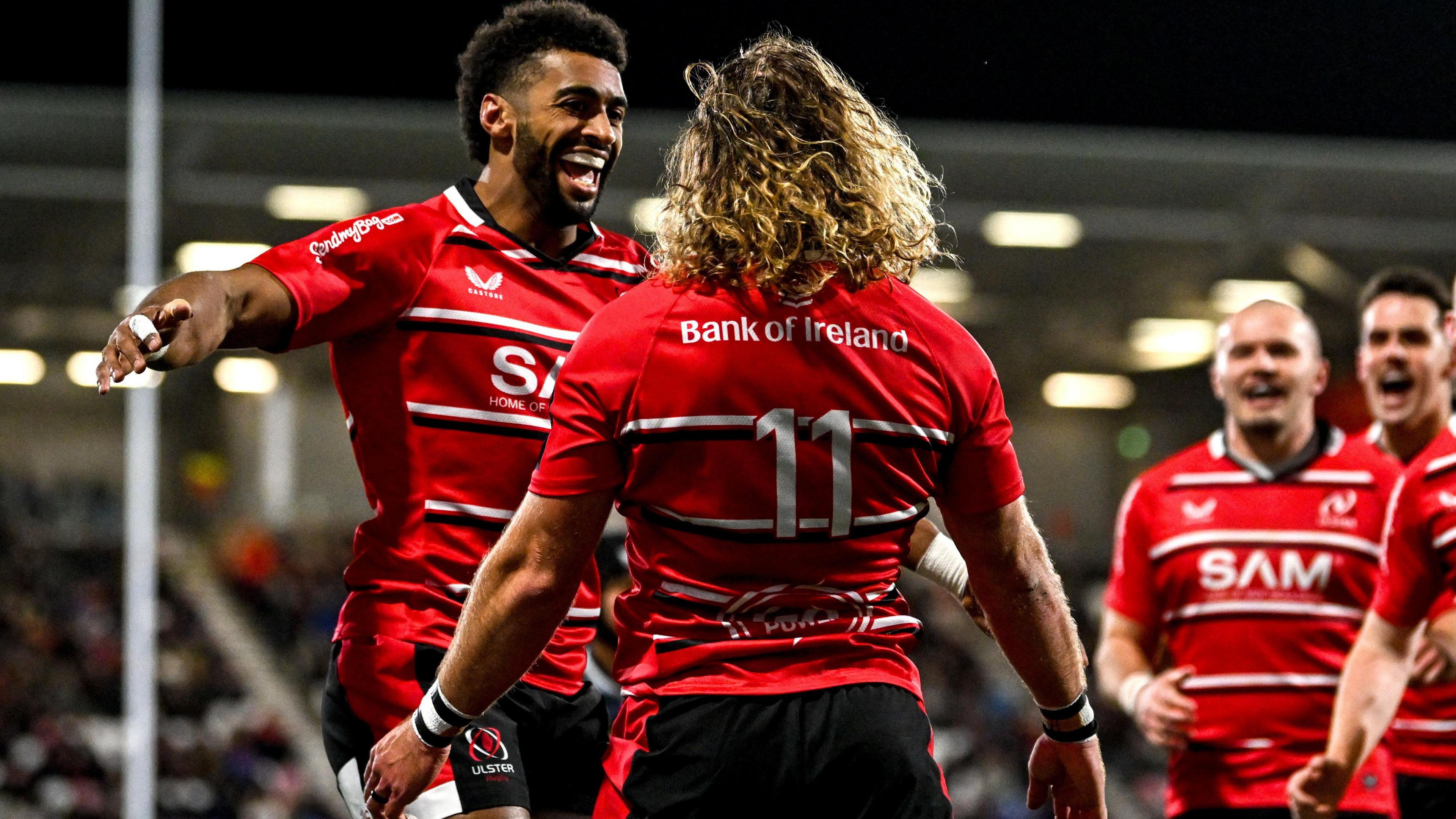 Werner Kok celebrates with Robert Baloucoune