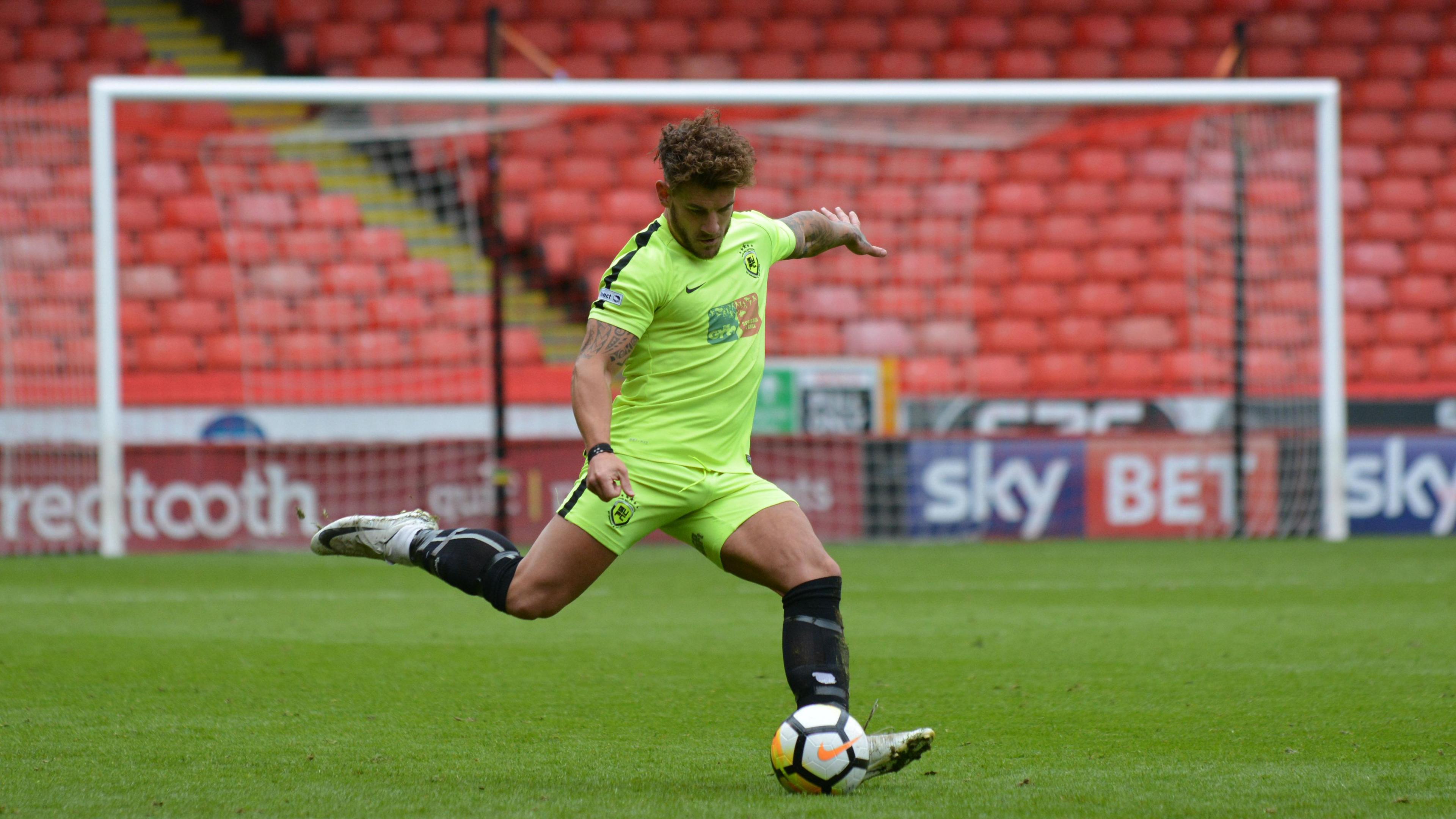 Matt Morton about to kick a ball