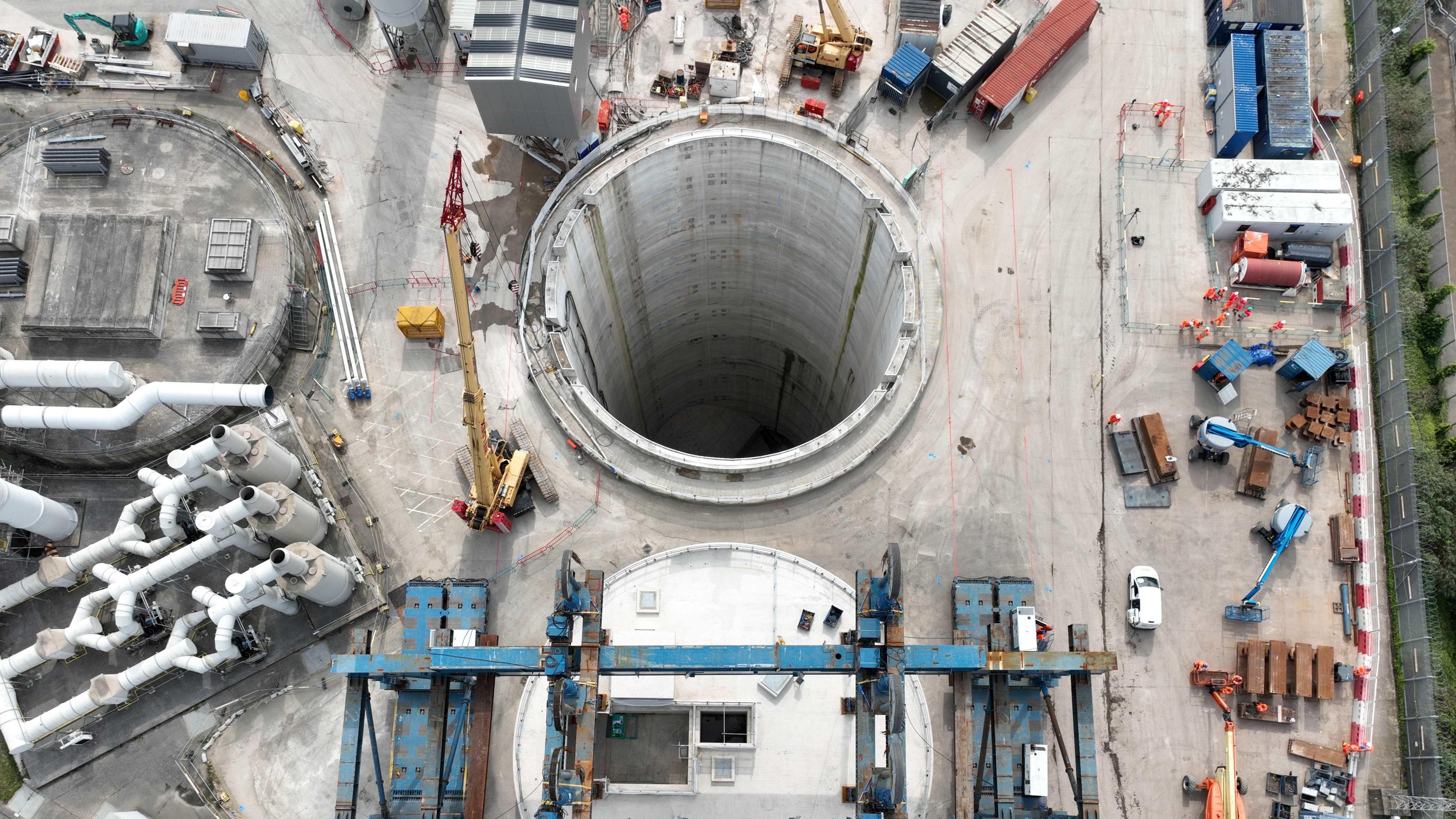 The super sewer at Abbey Mills Pumping station photographed before completion last year