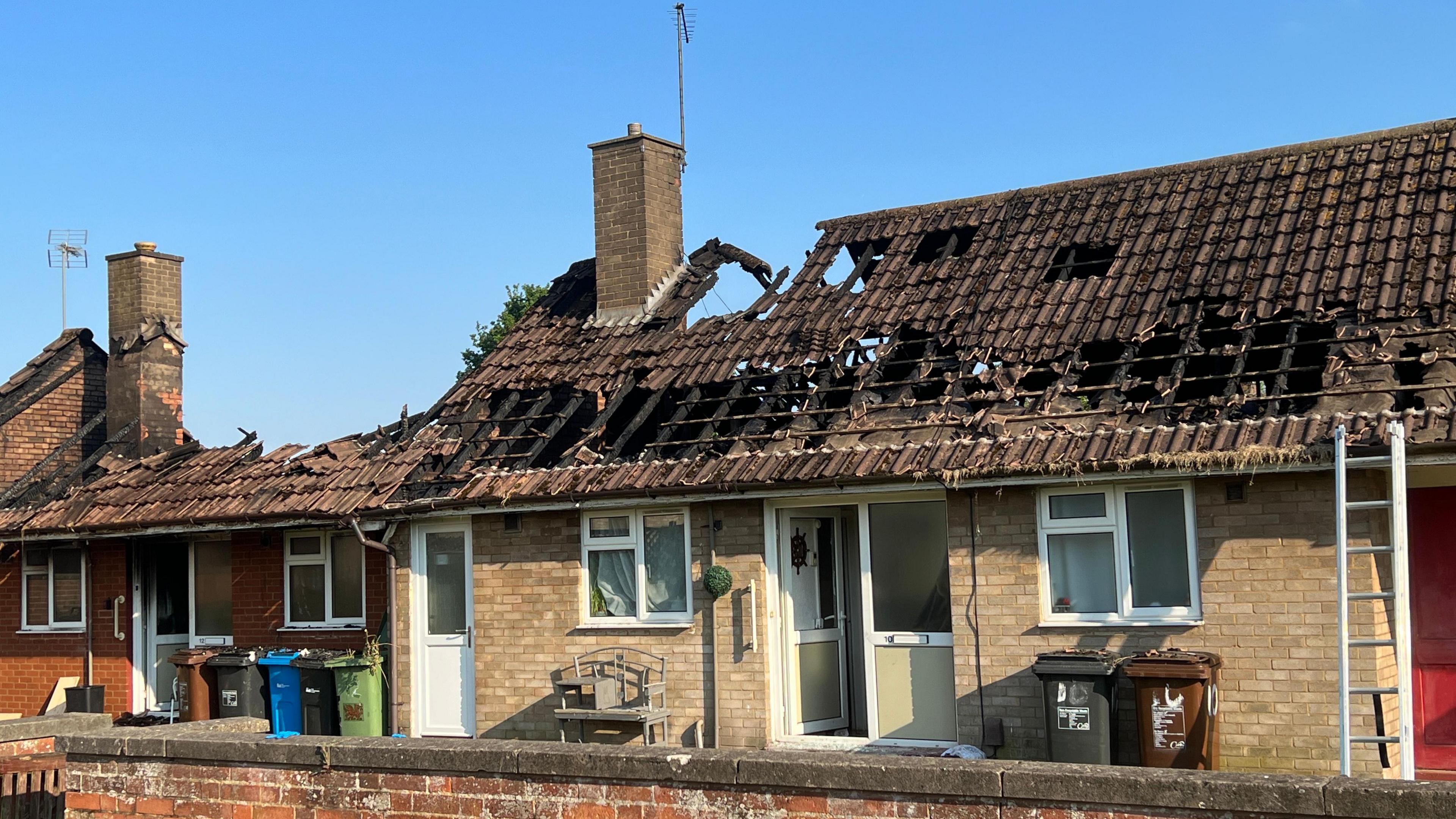 Fire damaged bungalows