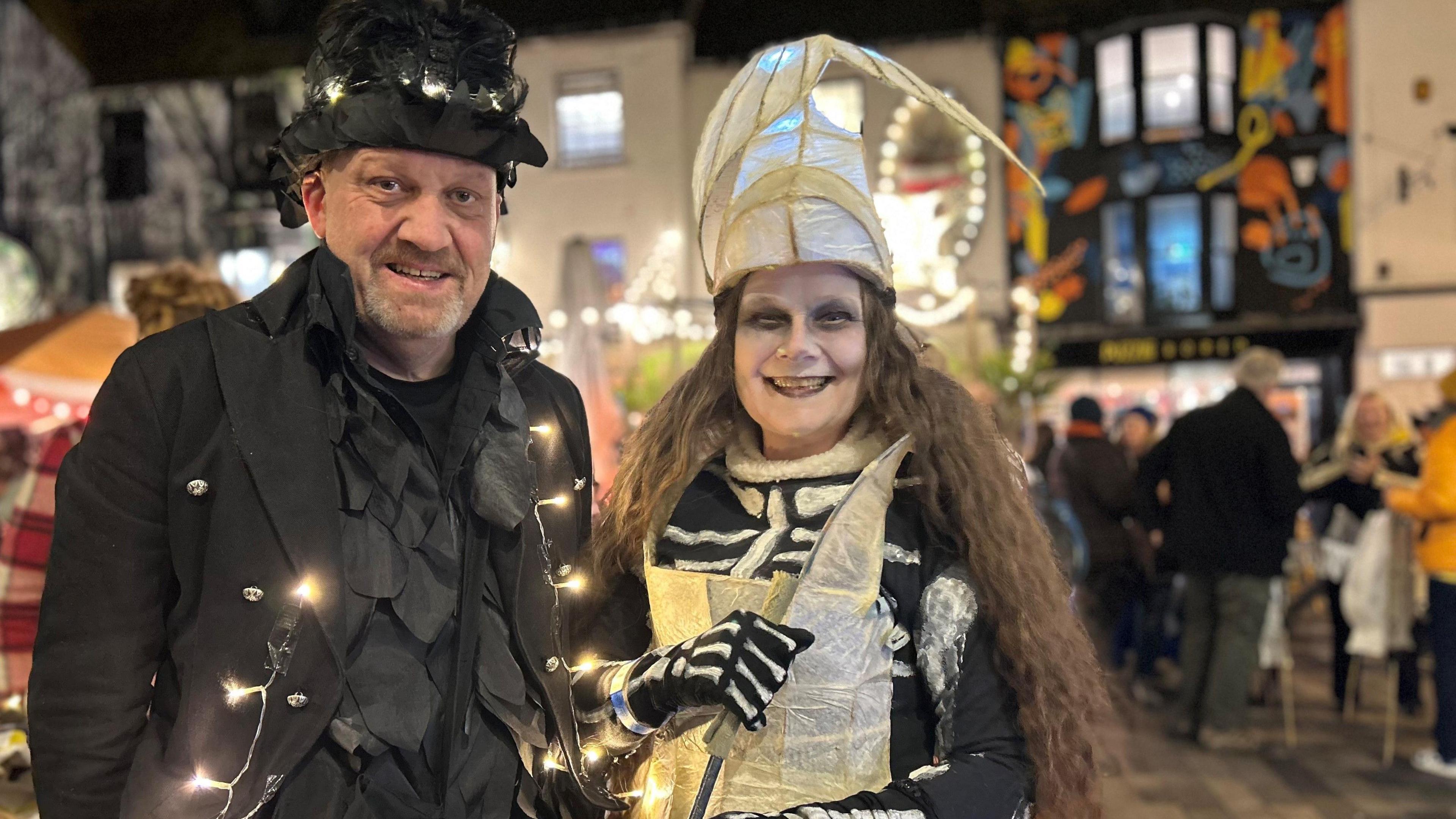 Steve and Nikki from Same Sky at the burning of the clocks ceremony in Brighton