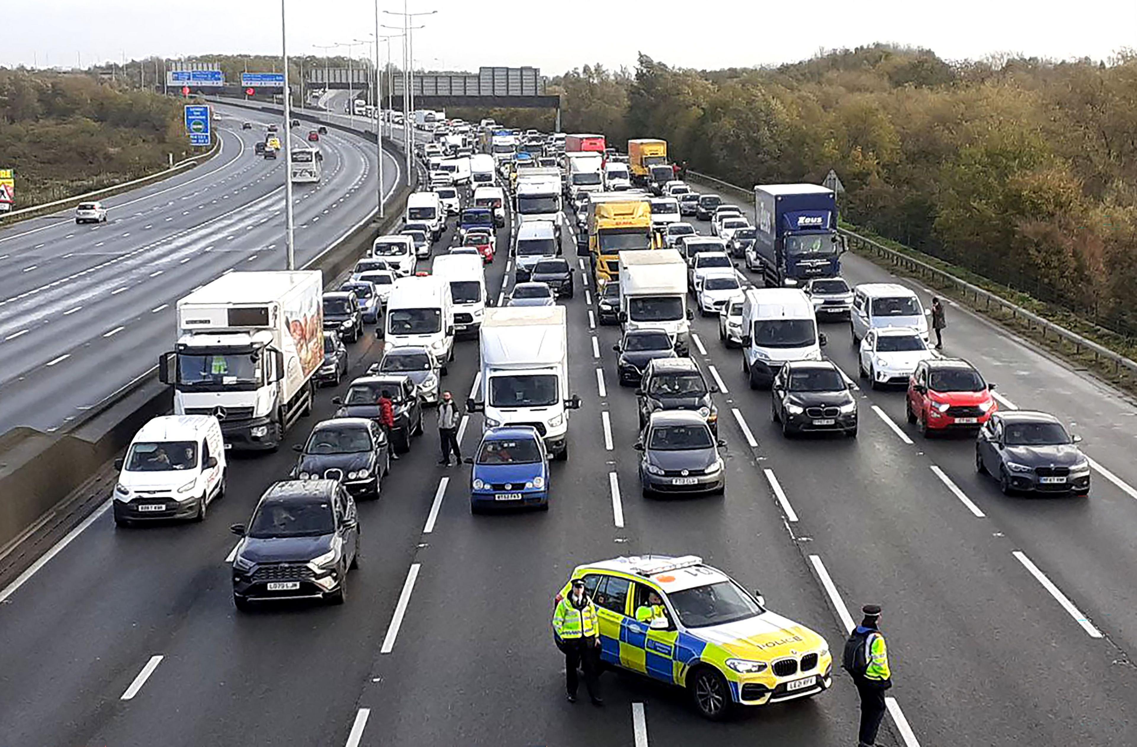 Traffic jam on M25