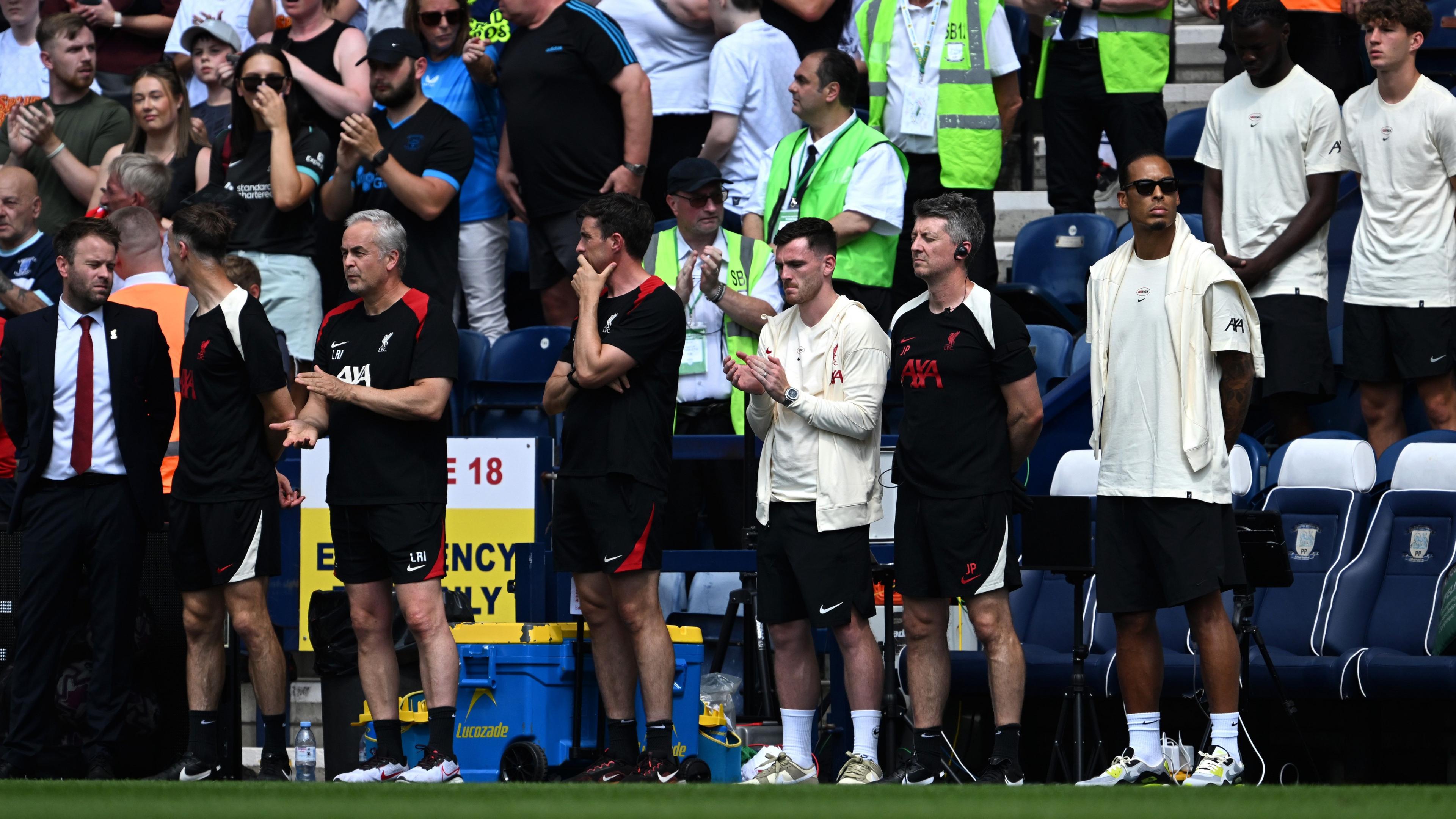 Andy Robertson and Virgil van Dijk were among the Liverpool players at Deepdale