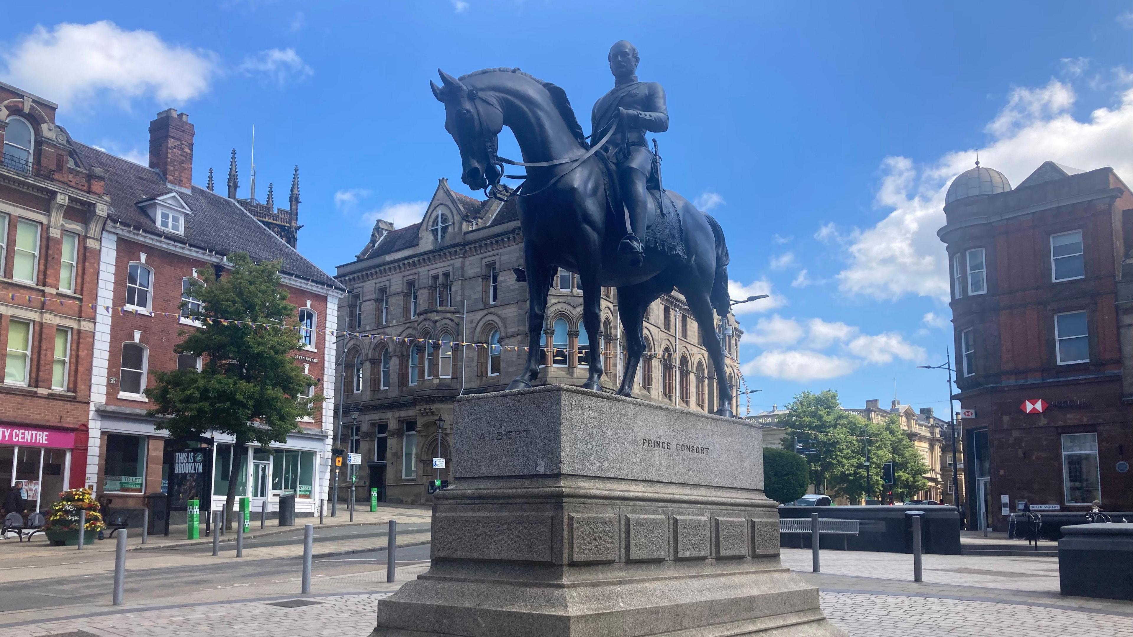 The Prince Albert statue in Queen's Square Wolverhampton