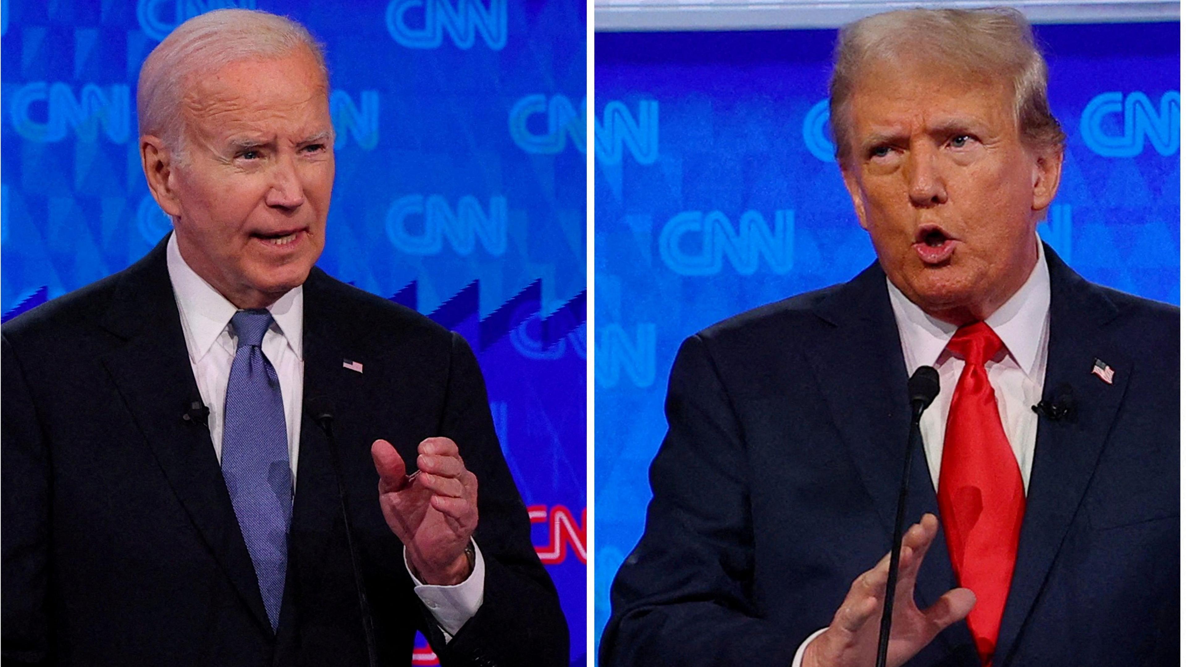 Joe Biden and Donald Trump at the presidential debate in Atlanta in June